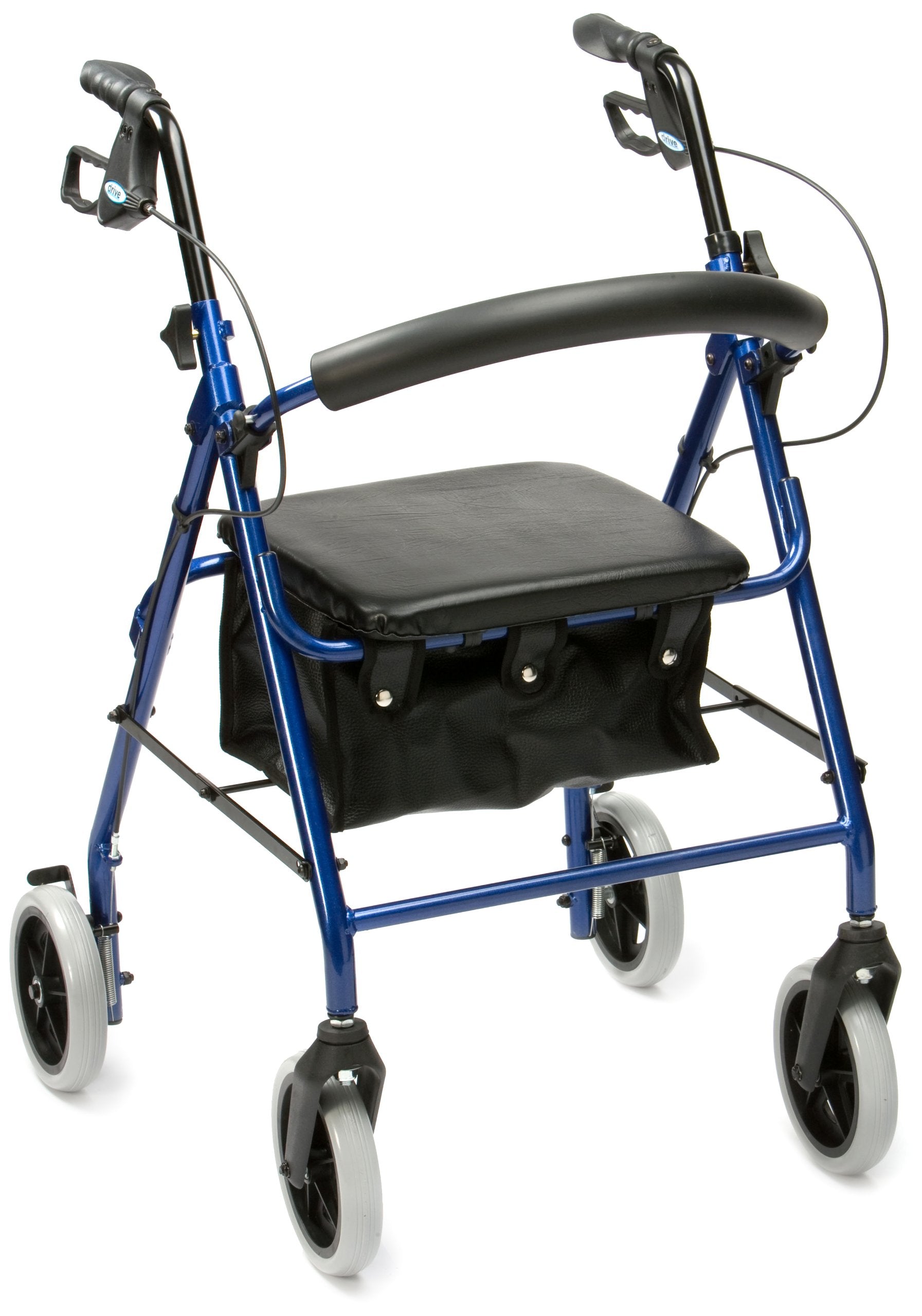 Drive R8 Blue Aluminium Rollator with Padded Seat and Vinyl Underseat Bag