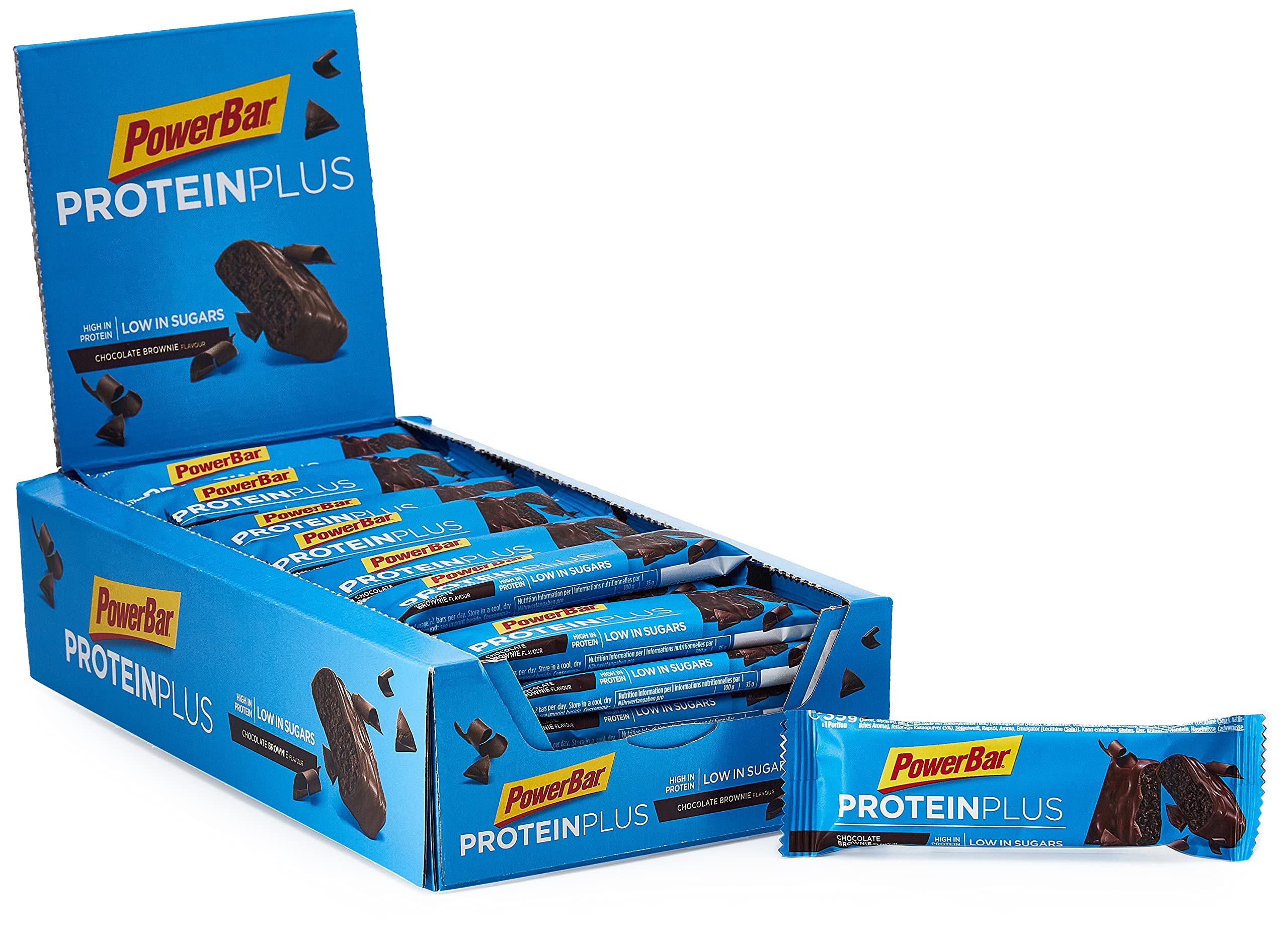 PowerBar Low Sugar Chocolate Brownie Flavour ProteinPlus Bars - Pack of 30