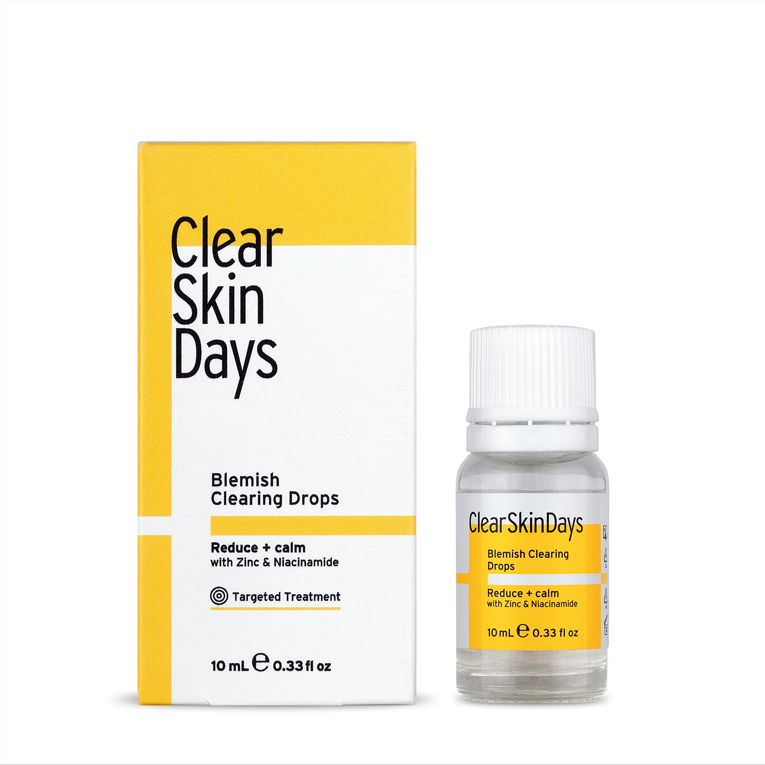 Clear Skin Days 2% Niacinamide, 2% Salicylic Acid, & 1% Zinc Spot, pimple & Acne Treatment - Blemish Clearing Drops - Reduce Breakouts, Calm and Repair Skin
