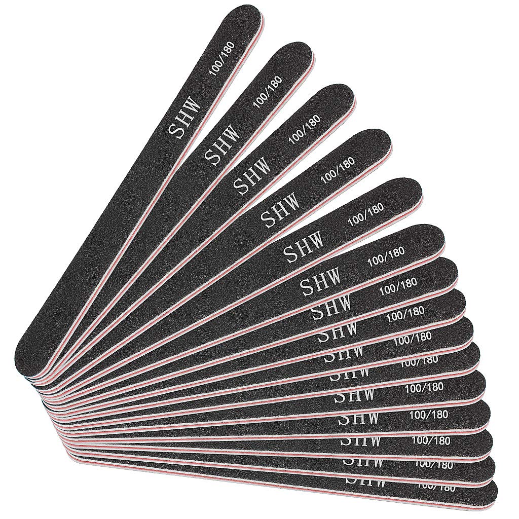 15 PCS Professional Nail Files Double Sided Emery Board(100/180 Grit) Nail Styling Tool