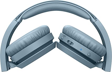 Philips On-Ear Headphones H4205BL/00 with Bass Boost Button (Bluetooth, 29 Hours' Playback Time, Quick Charging Feature, Noise Isolating, Flat Folding), Matte Blue