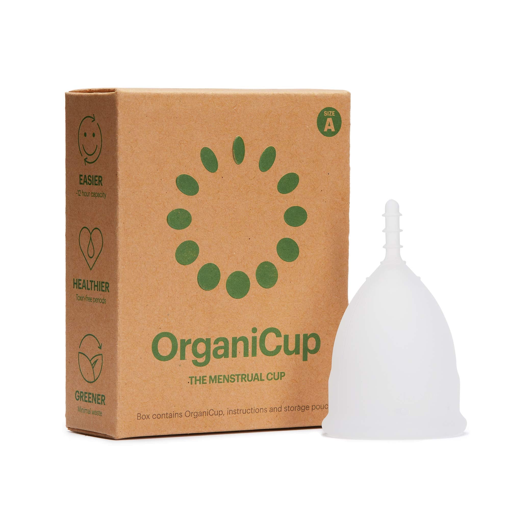 OrganiCup Menstrual Cup Size A. for Those Who Haven’t Given Birth Vaginally. Award Winning Period Cup. Allergy Certified