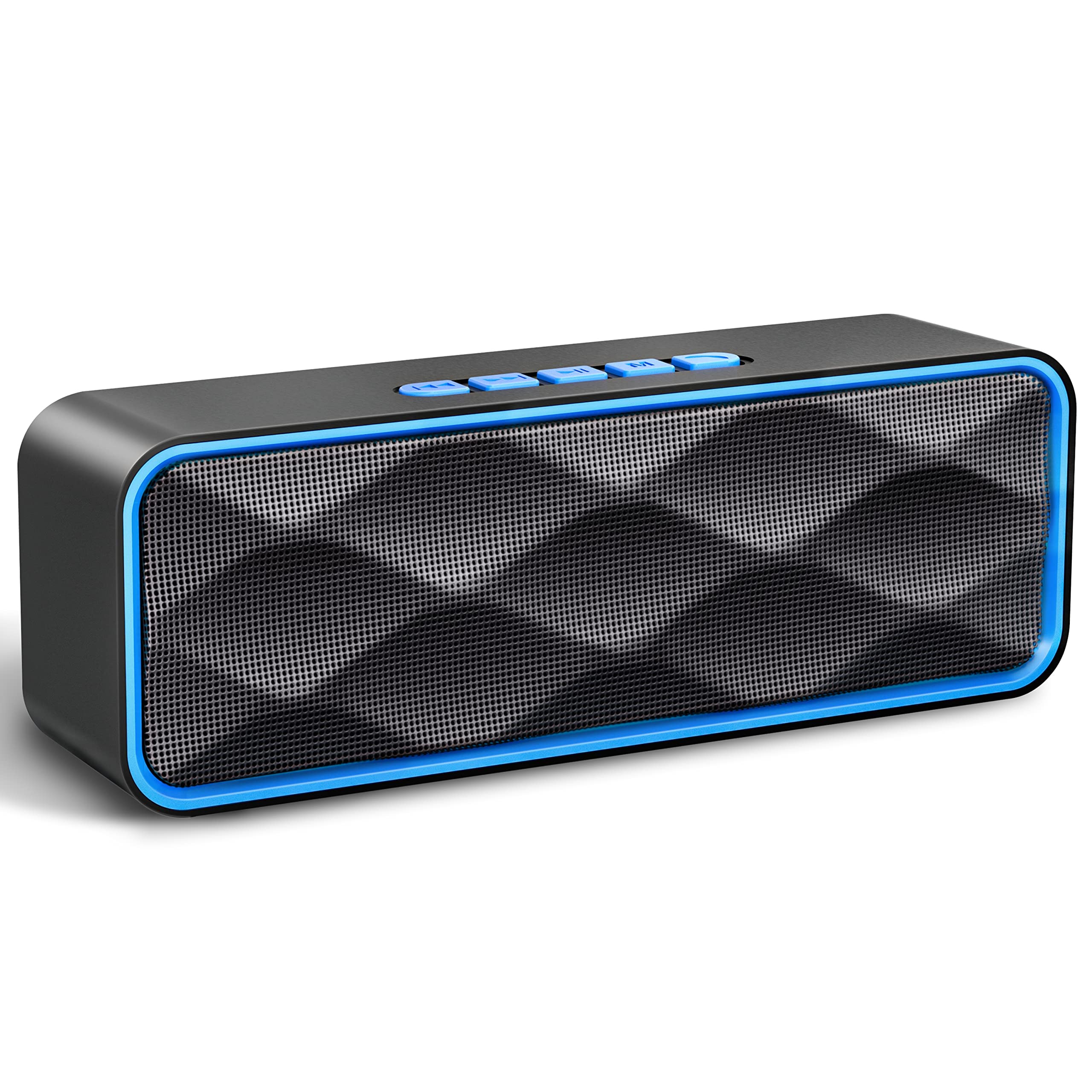 Bluetooth Speaker Wireless, Portable Speakers with Stereo Sound, Bluetooth 5.0, 8H Playtime, TF-card & AUX Input, Built-in FM Radio and Mic