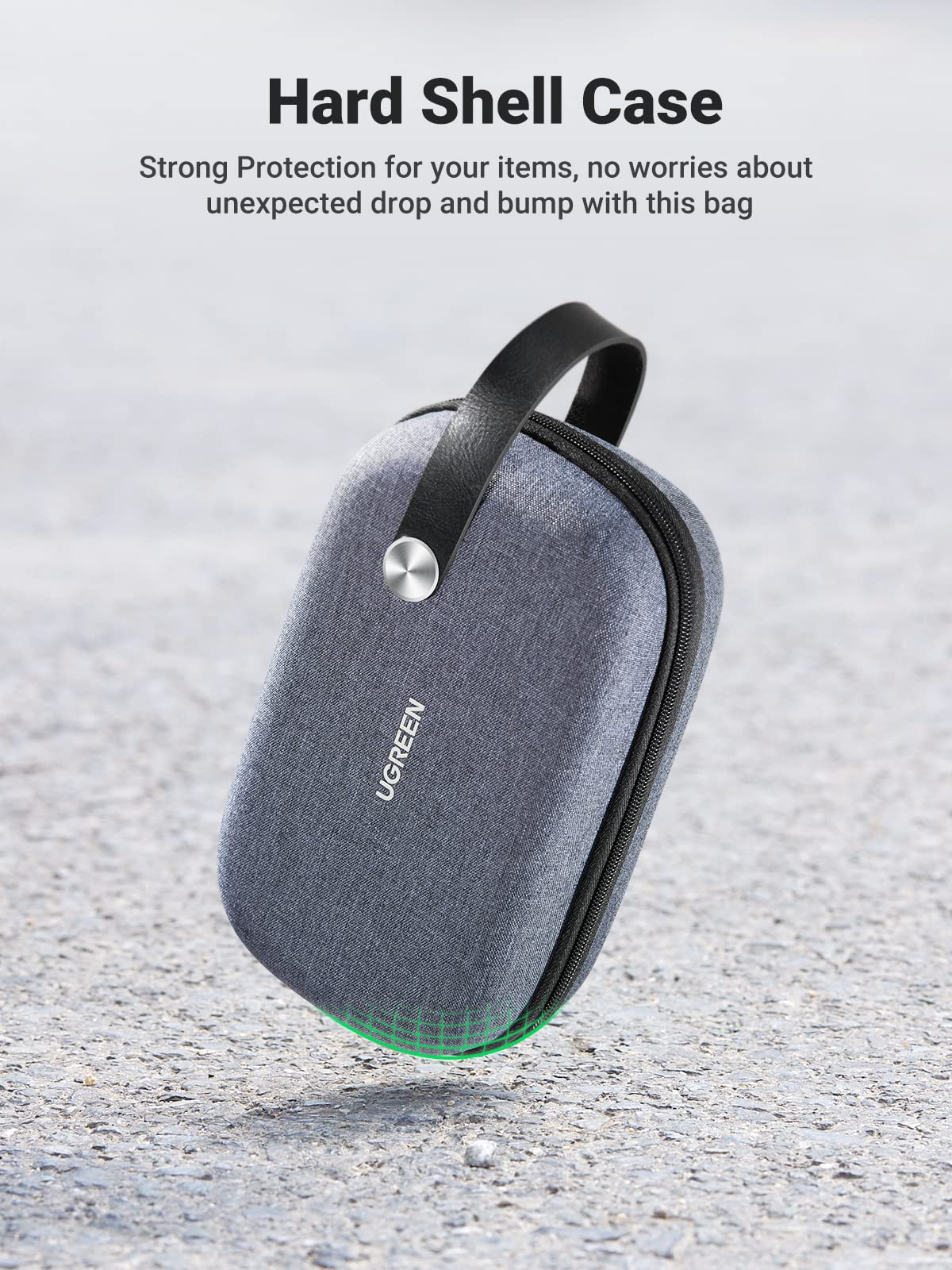UGREEN Travel Accessories, Portable Cable Organiser Bag Travel Electronics Organiser Small Gadget Cable Bag Cable Pouch, Hard Case for Cable Charger Adapter Power Bank Hard Drive SD Card