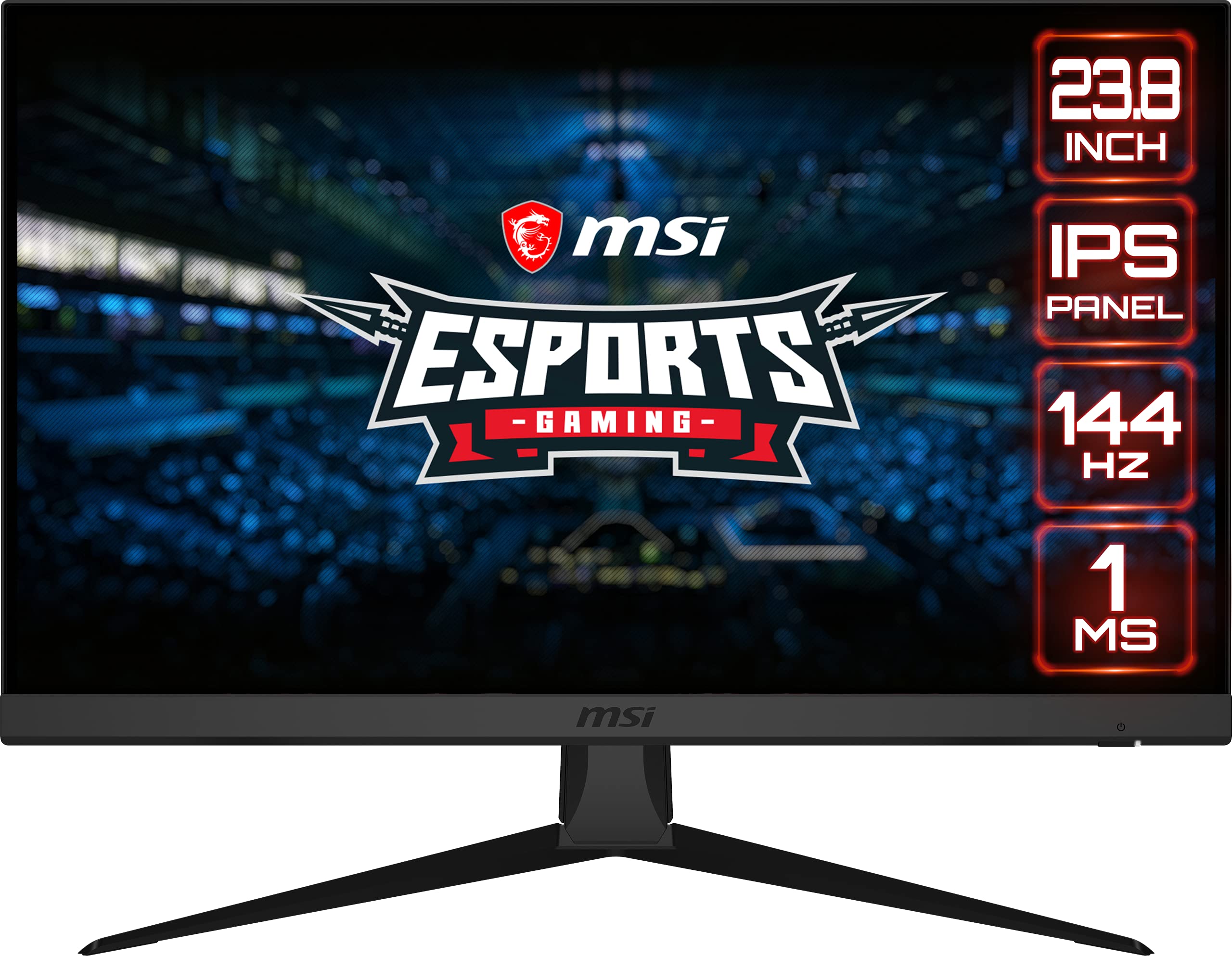 MSI Optix G242 Esports Gaming IPS Monitor - 23.8 Inch, 16:9 Full HD (1920 x 1080), IPS, 144Hz, 1ms, Adaptive Sync, DisplayPort, HDMI, Wide Color Gamut, Night Vision, Anti-Flicker, Less Blue Light