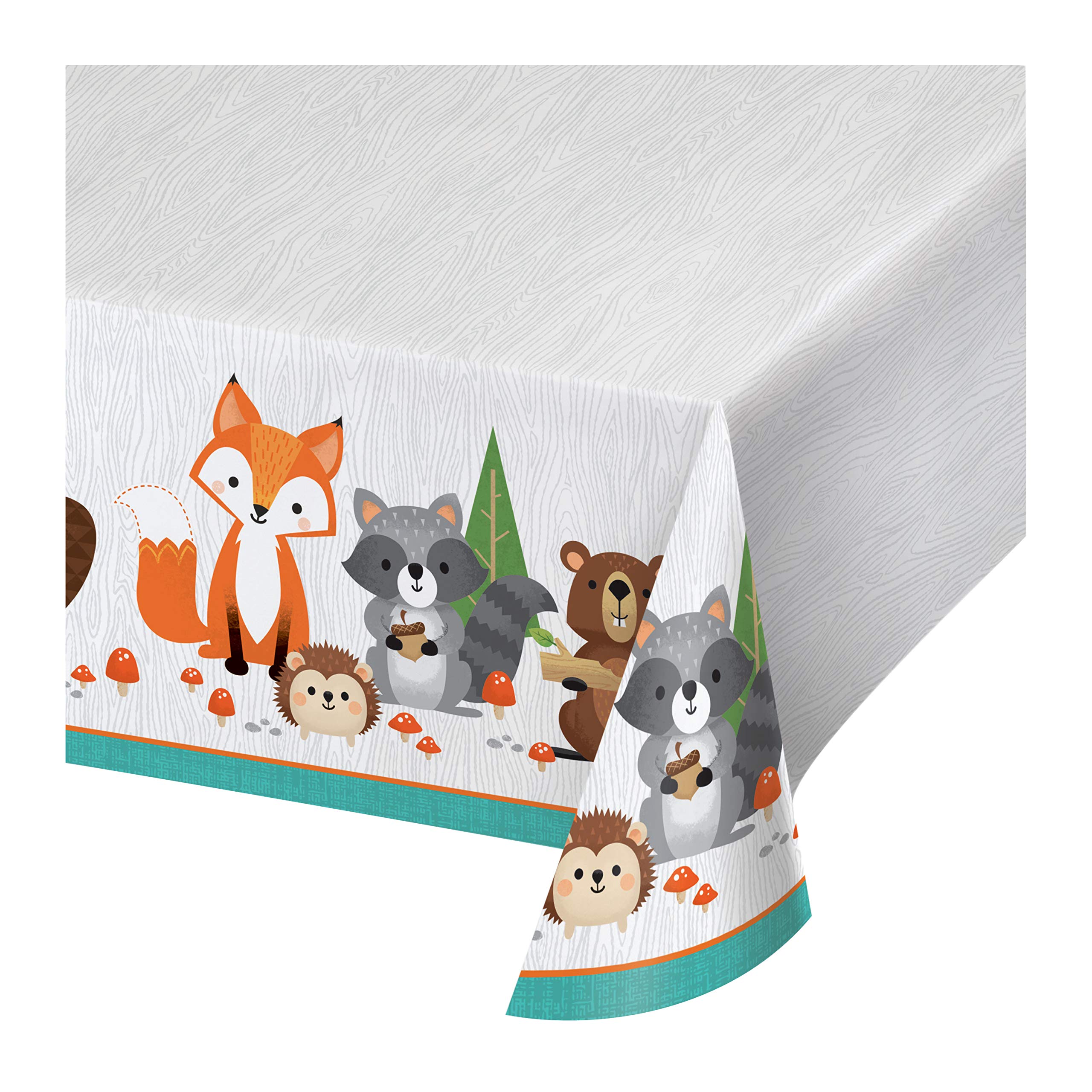 Creative Party PC343959 Wild One Woodland Animals Plastic Tablecover-1 Pc