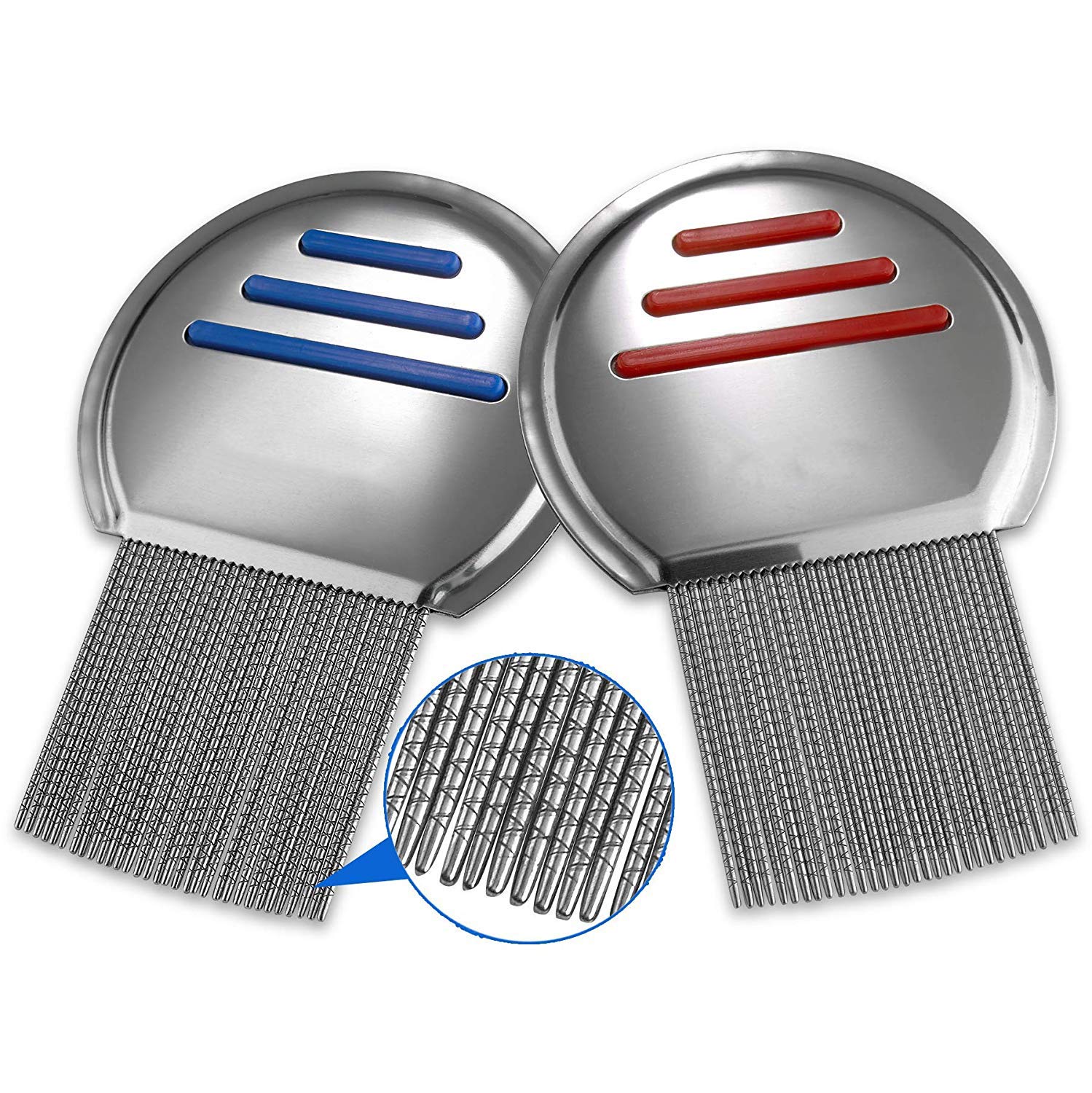 Lice Comb Stainless Steel Professional Lice Combs and Head Lice Treatment to Effectively Get Rid of Hair Lice and Nits, Best Results for Infection and Re-Infection in Kids & Adults ((Pack of 1))