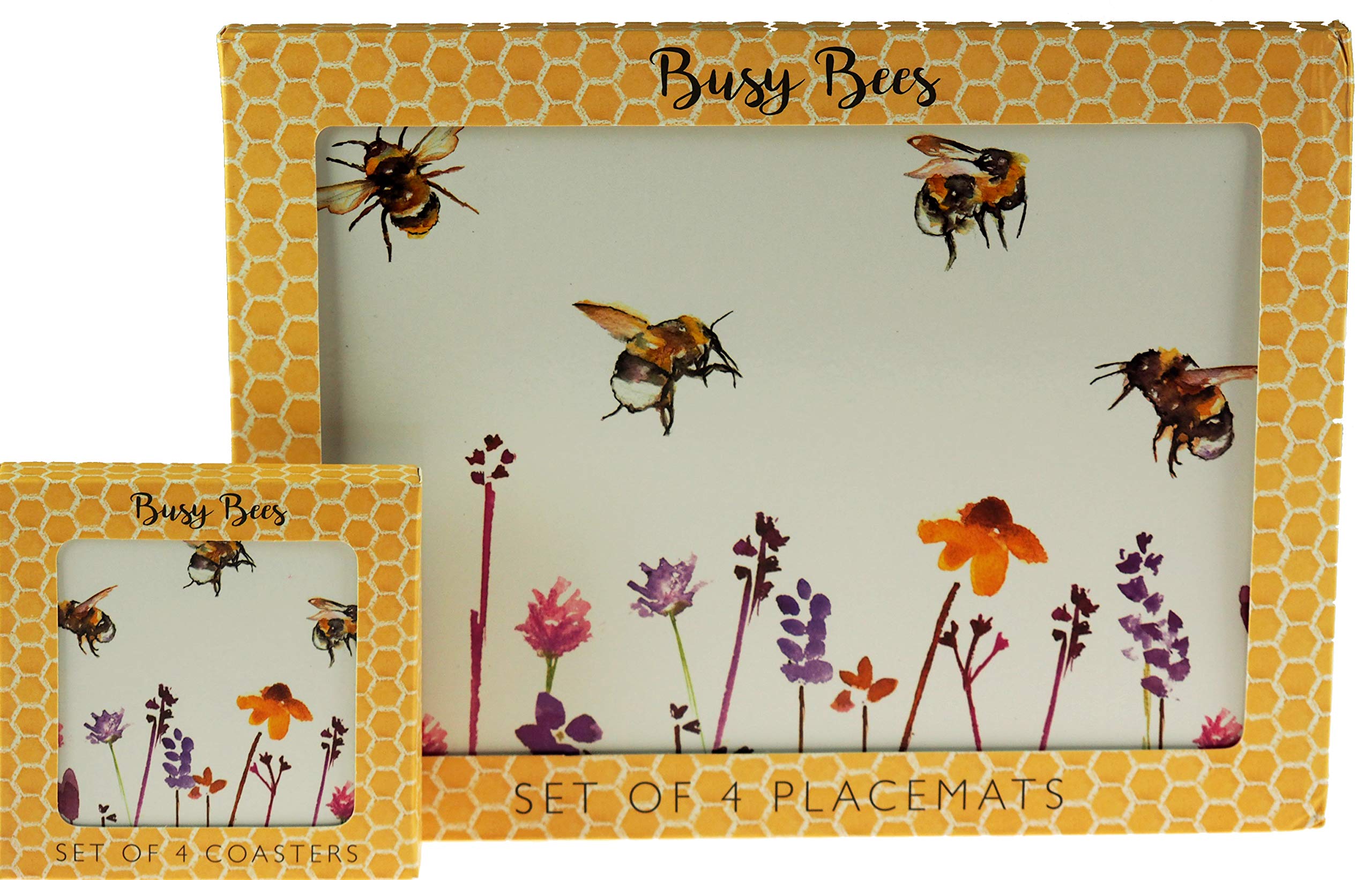 LP Set Of 4 Busy Bumble Bee Place Mats And Coasters