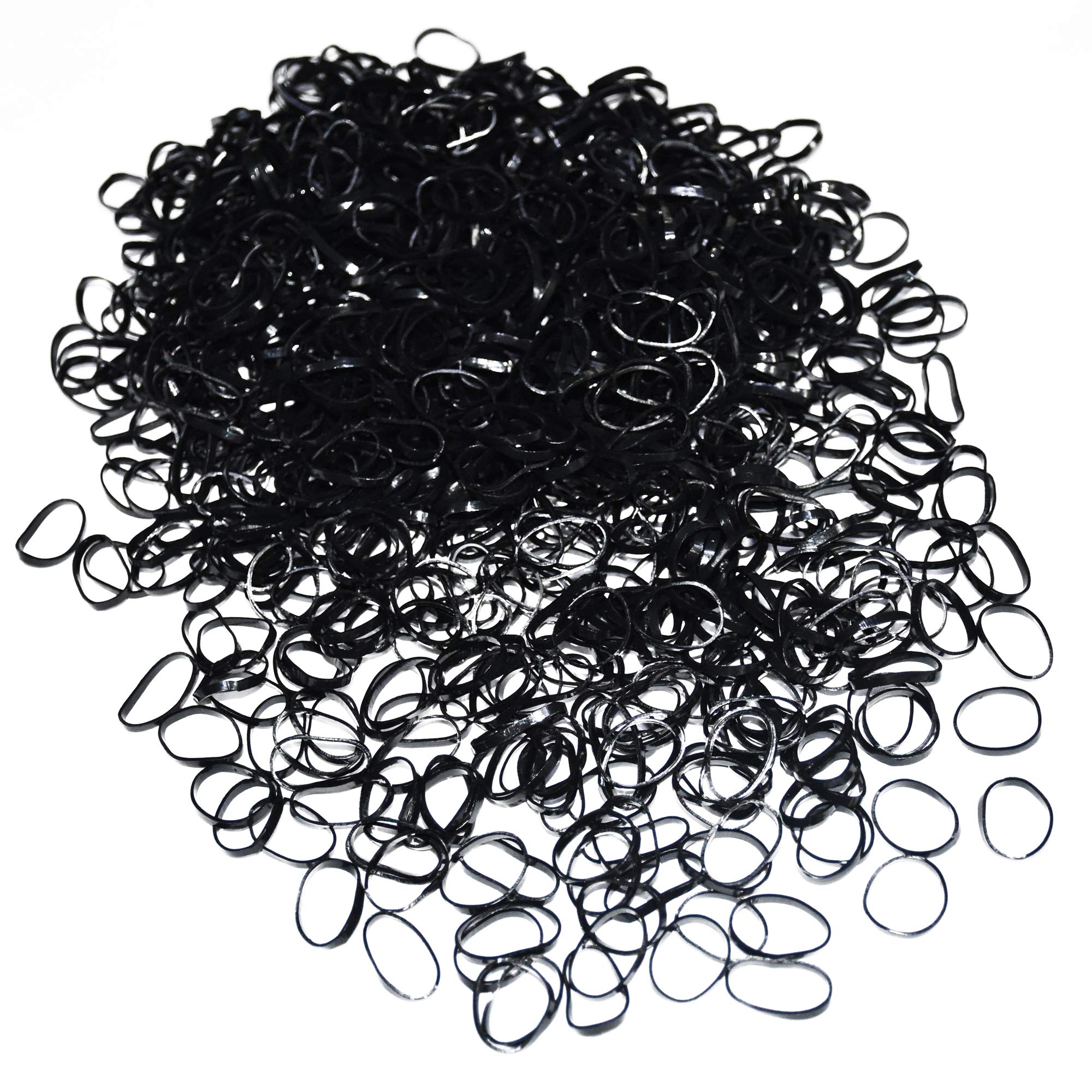 Mini Hair Rubber Bands, 500pcs Black Elastic Hair Bands, Soft Hair Elastics Ties Bands for Kids Hair, Braids Hair, Wedding Hairstyle and More