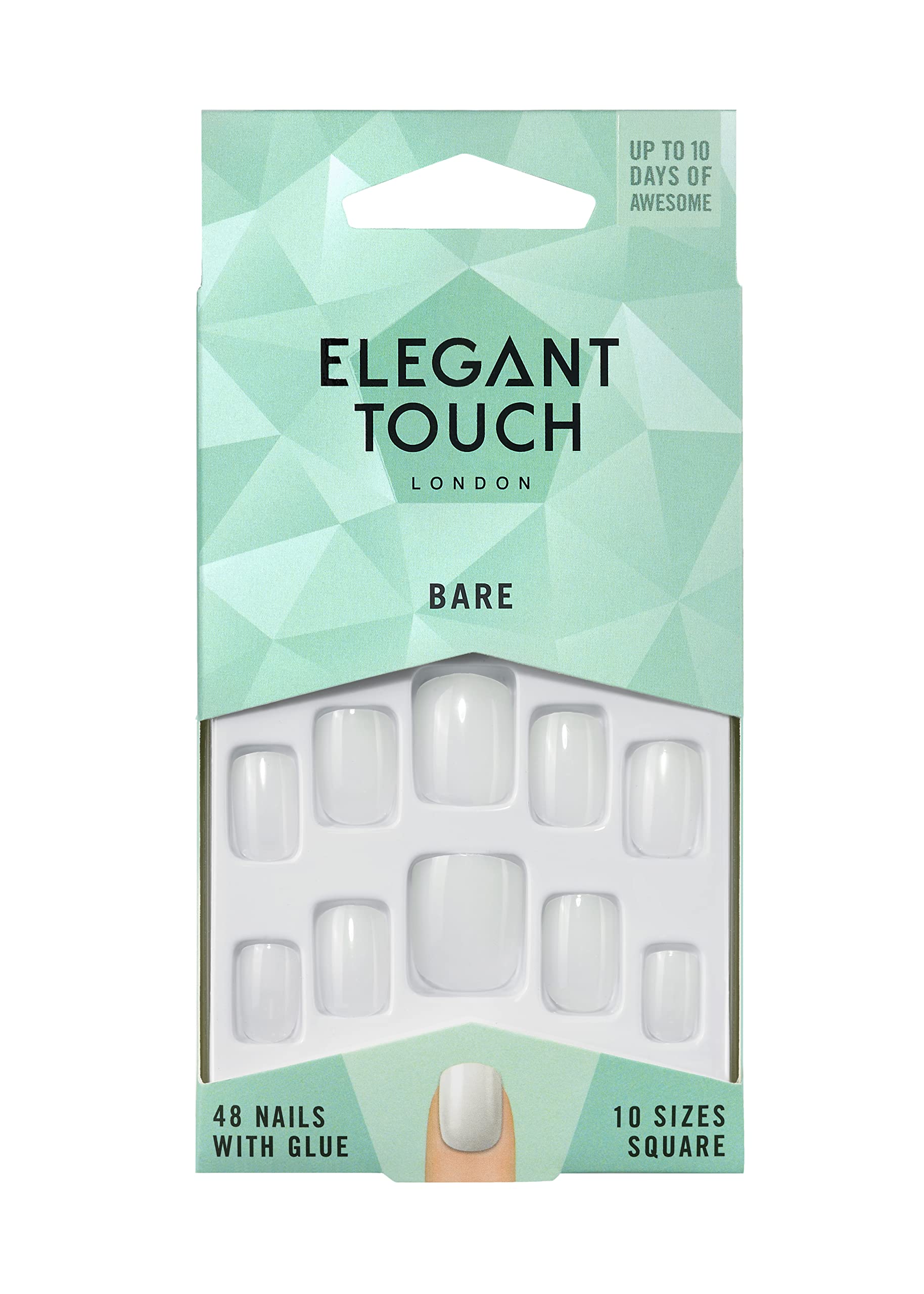 Elegant Touch - Bare Nails (was totally bare) - Square Shape