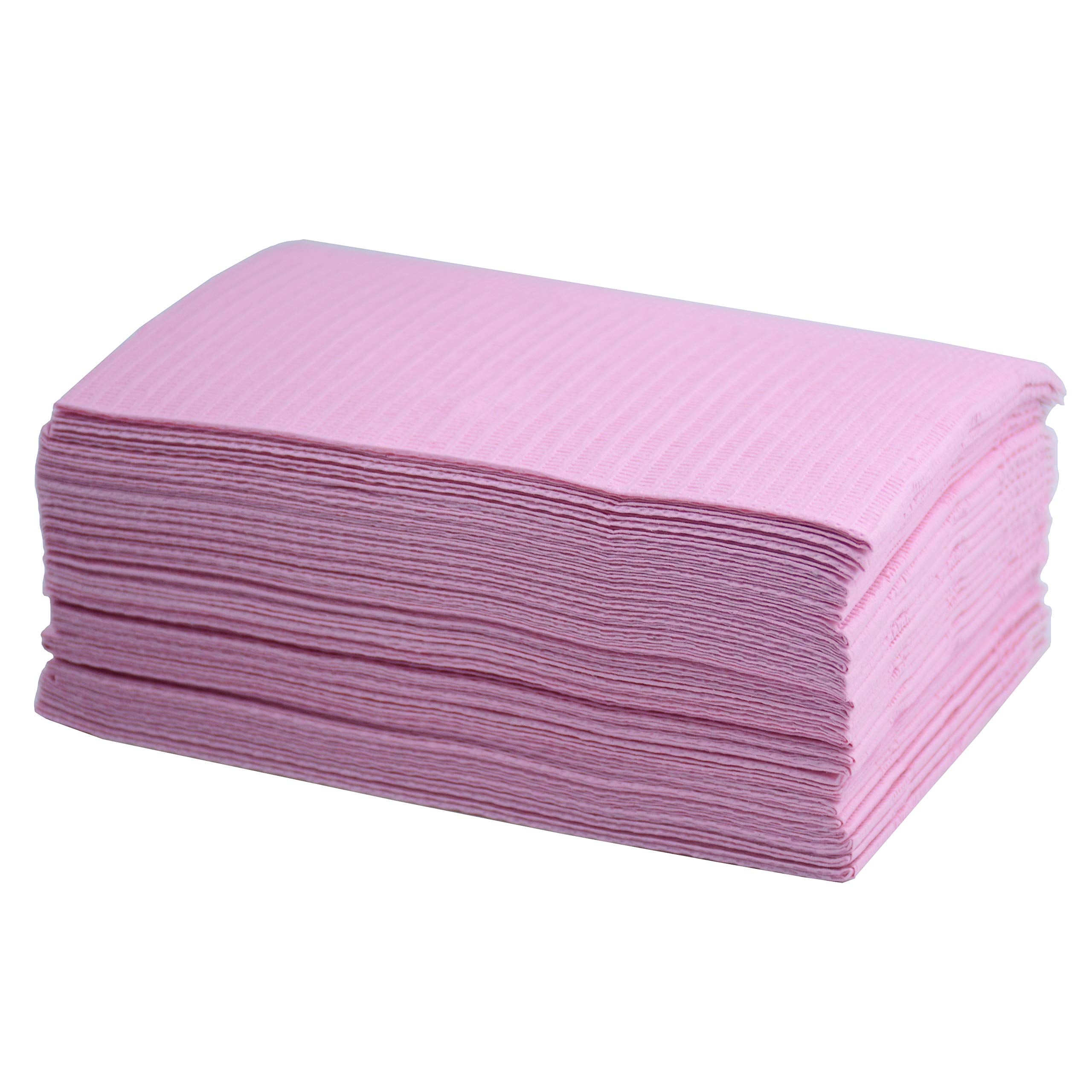 Aokbean 125pcs 13x17.7 inch 3 Ply Disposable Tattoo Tablecloth Waterproof Tattoo Tablecloth Towel Cleaning Pad Table Cover Cloth for Tattoo Supplies (Pink)