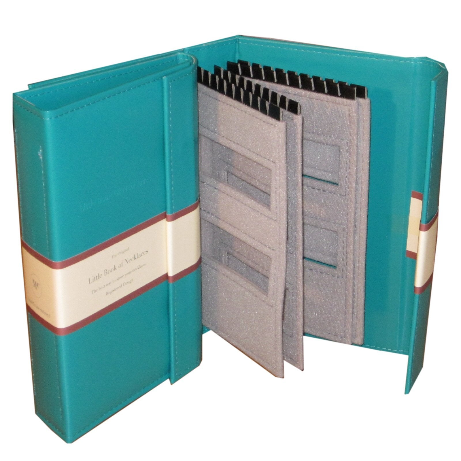 The Little Book of Necklaces - Teal necklace book holds 20 necklaces on 4 pages