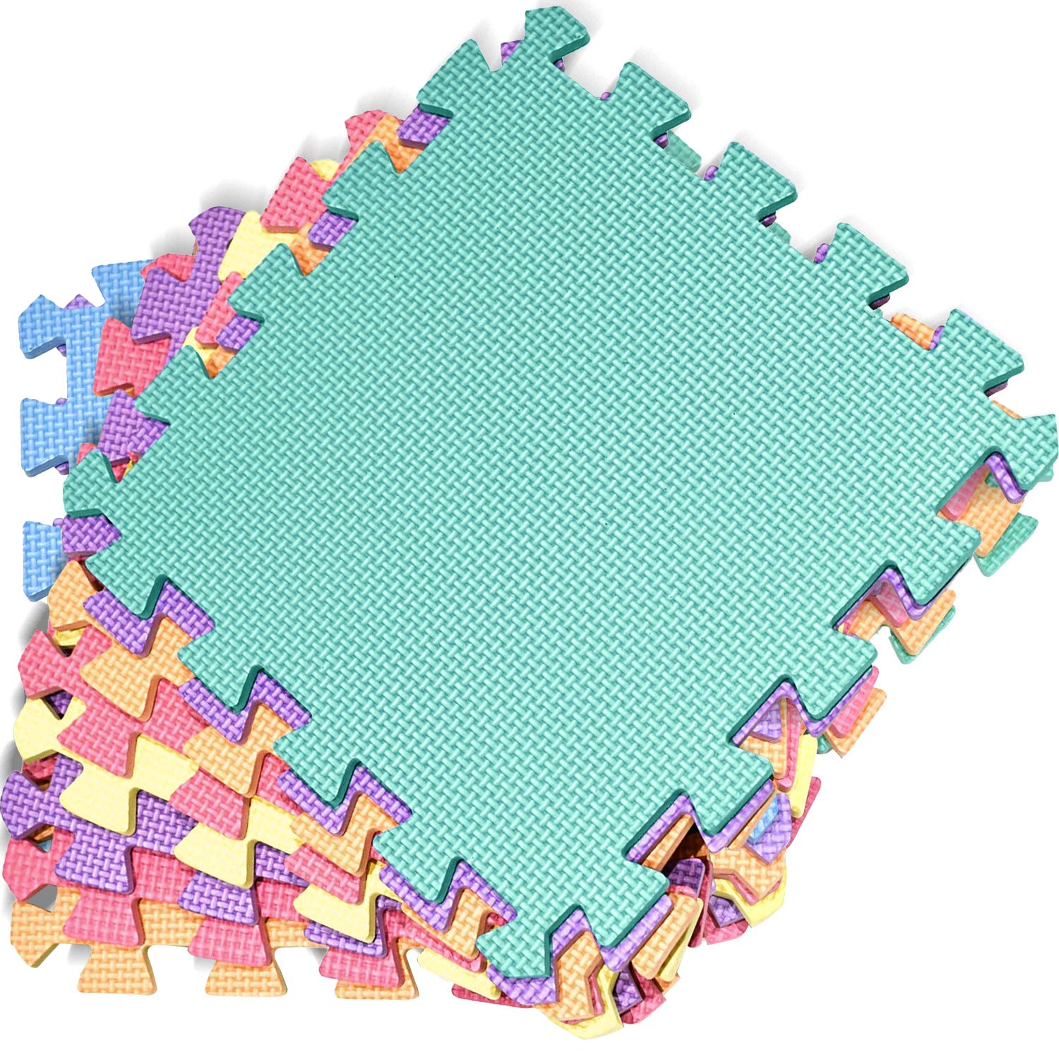 kidoola Foam Baby Play Mat (29x29cm) – Thick & Soft EVA Foam Interlocking Floor Tile Matting for Children – Large Multi Colour, Safe & Comfortable 7mm Thick Play Flooring (9pc)