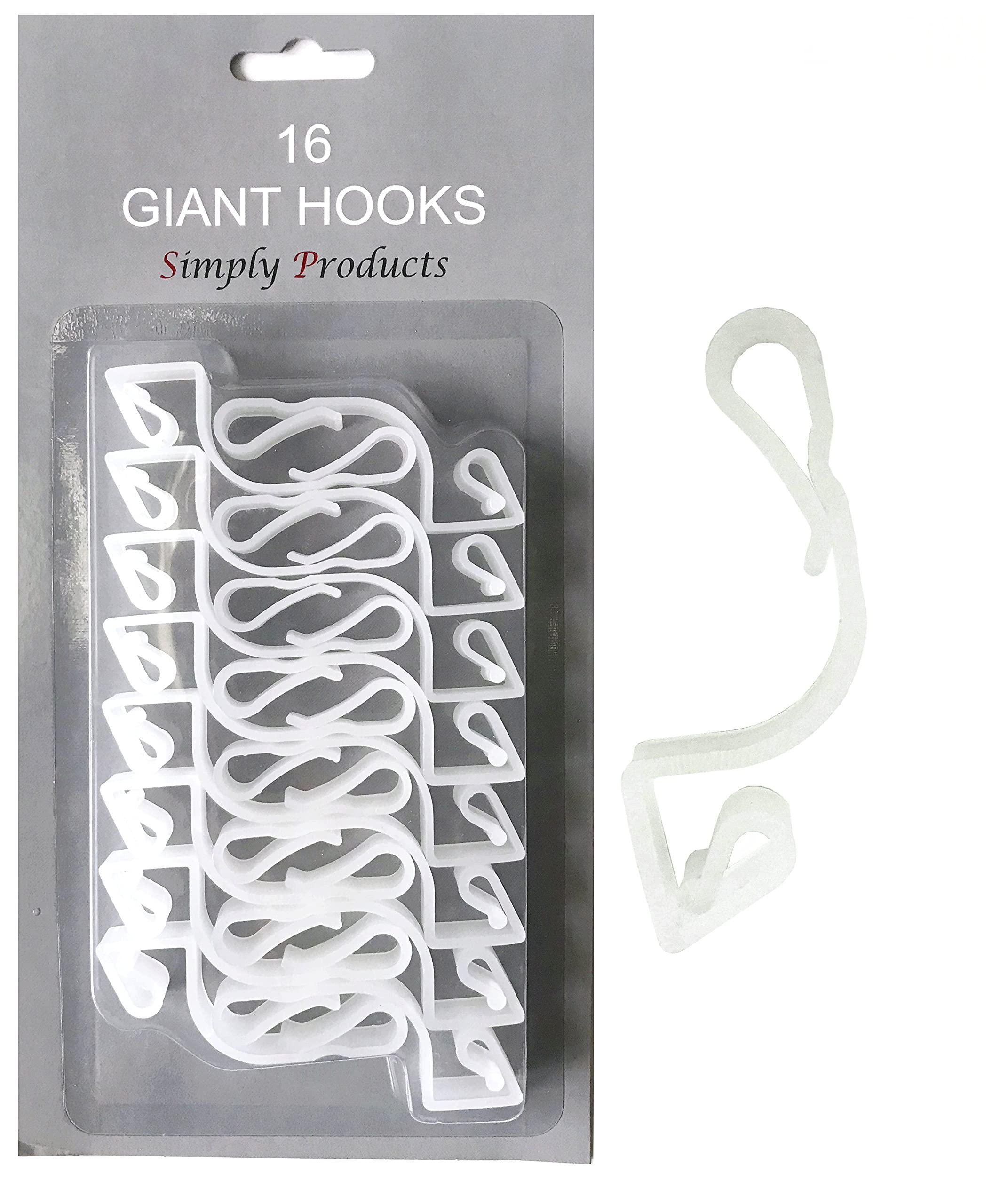 16 Clear Giant Gutter Hooks for Hanging Outdoor Christmas Lights Fairy Lights