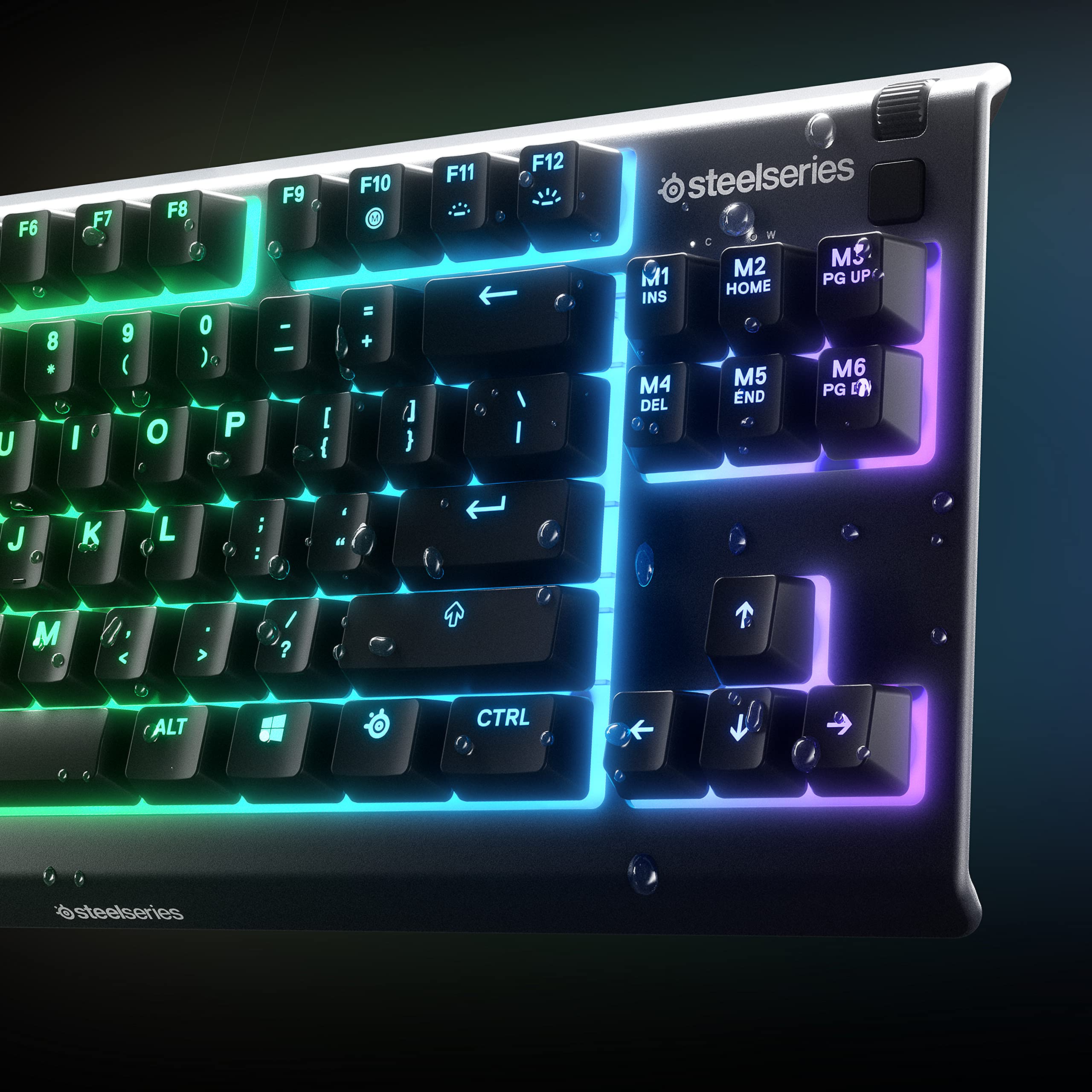 SteelSeries Apex 3 TKL - RGB Gaming Keyboard - Tenkeyless Compact Esports Form Factor - 8-Zone RGB Illumination - IP32 Water & Dust Resistant - English QWERTY Layout