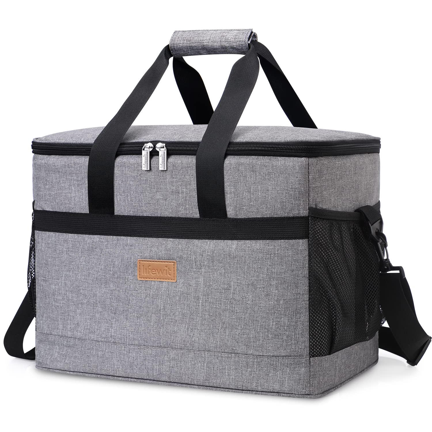 Lifewit 30L (50-Can) Soft Cooler Bag with Hard Liner, Large Insulated Picnic Lunch Bag Box Soft-Sided Cooling Bag for Camping/BBQ/Family Outdoor Activities