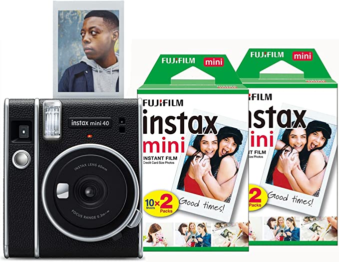 Fujifilm Instax Mini 40 Instant Camera (50 Shots) - Black