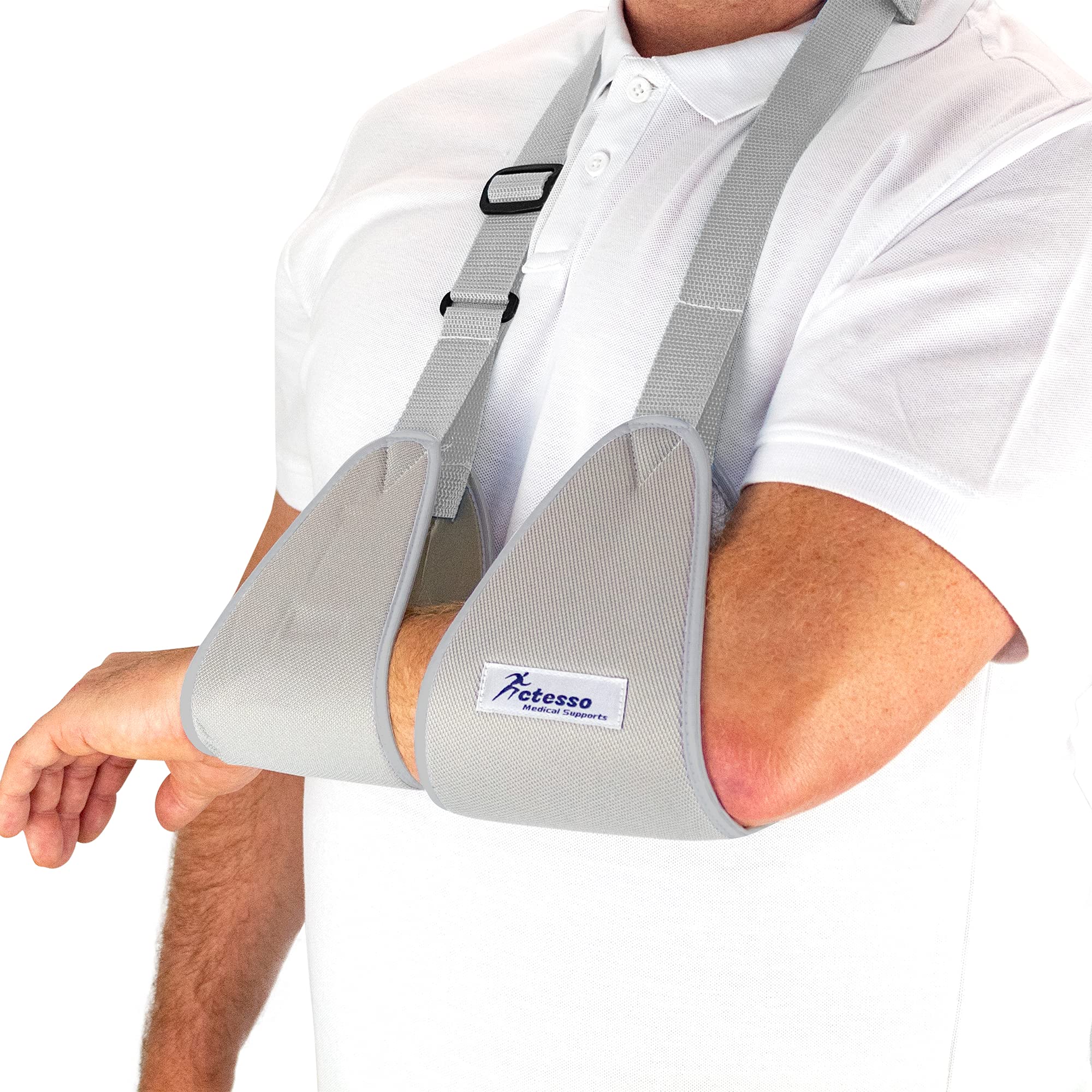 Actesso Web Medical Arm Sling - Designed to immobilise and stabilise The arm, Wrist, and Shoulder Following Injuries or for a Broken arm and cast Support. Sizes for Adults & Kids (Medium)