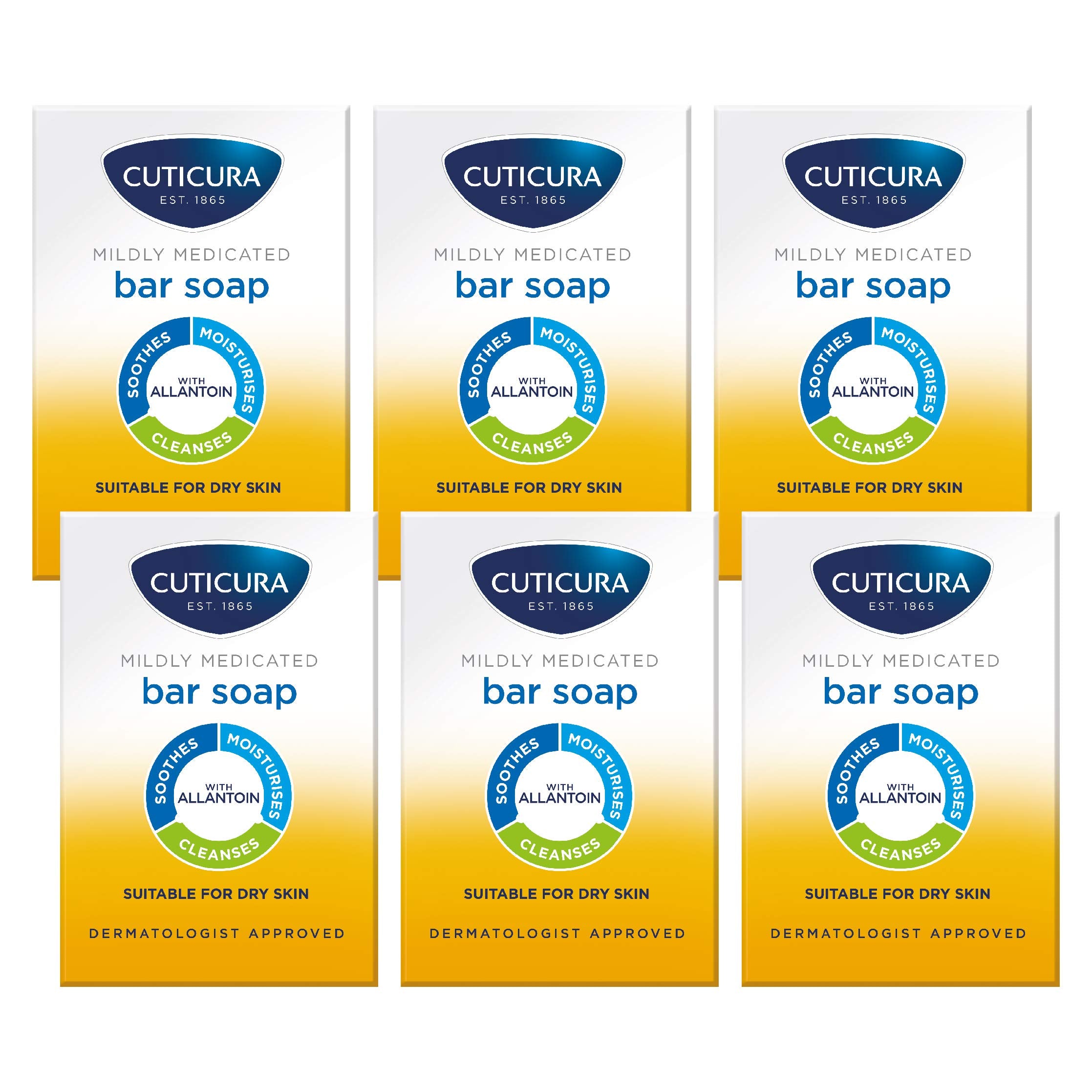 Cuticura Mildly Medicated Soap, 100 g, Pack of 6