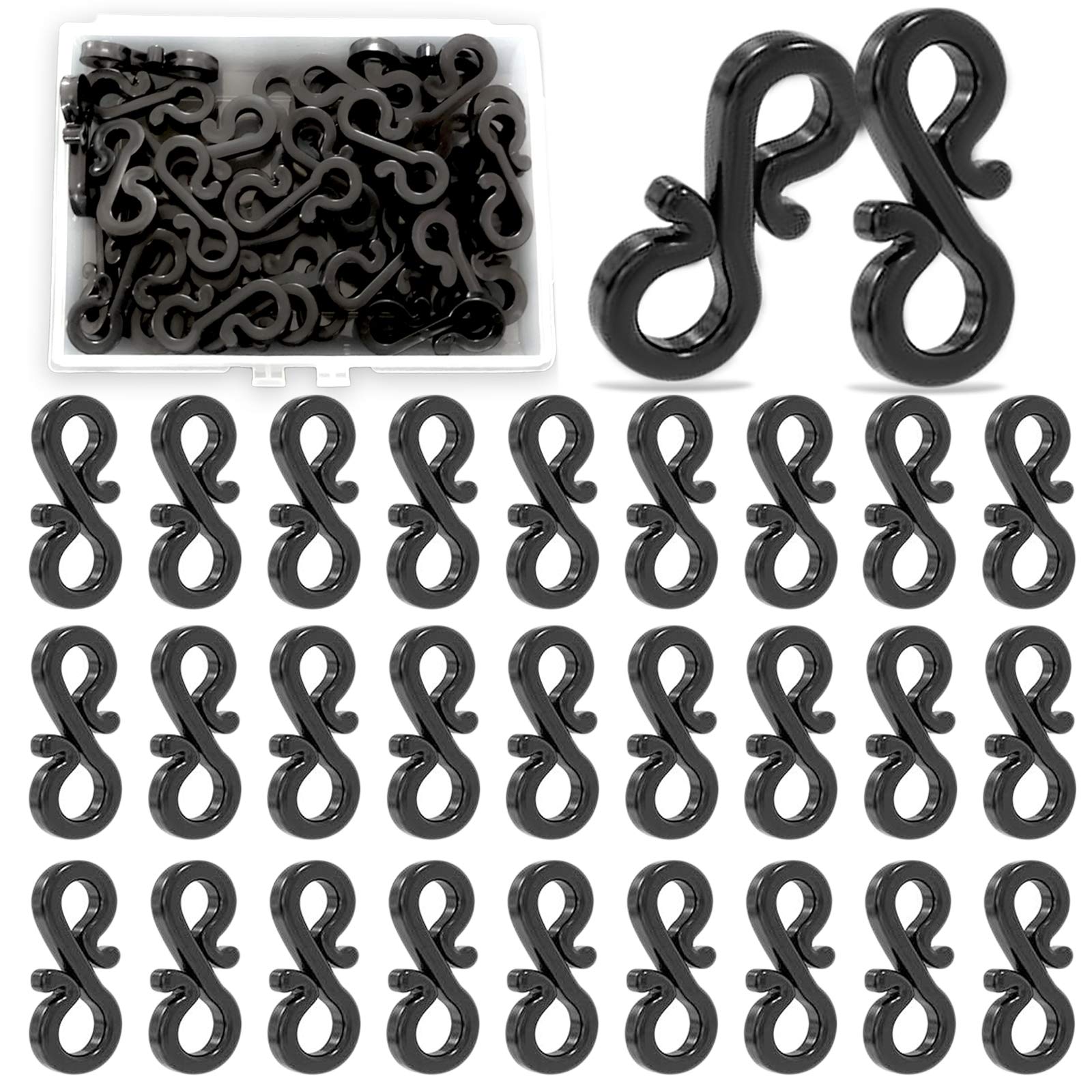 50 Pack Mini Plastic Gutter Hooks, Outdoor String Light Hanging Clips Weatherproof Plastic Hooks for Festival Decoration Reusable Christmas Lights Clips