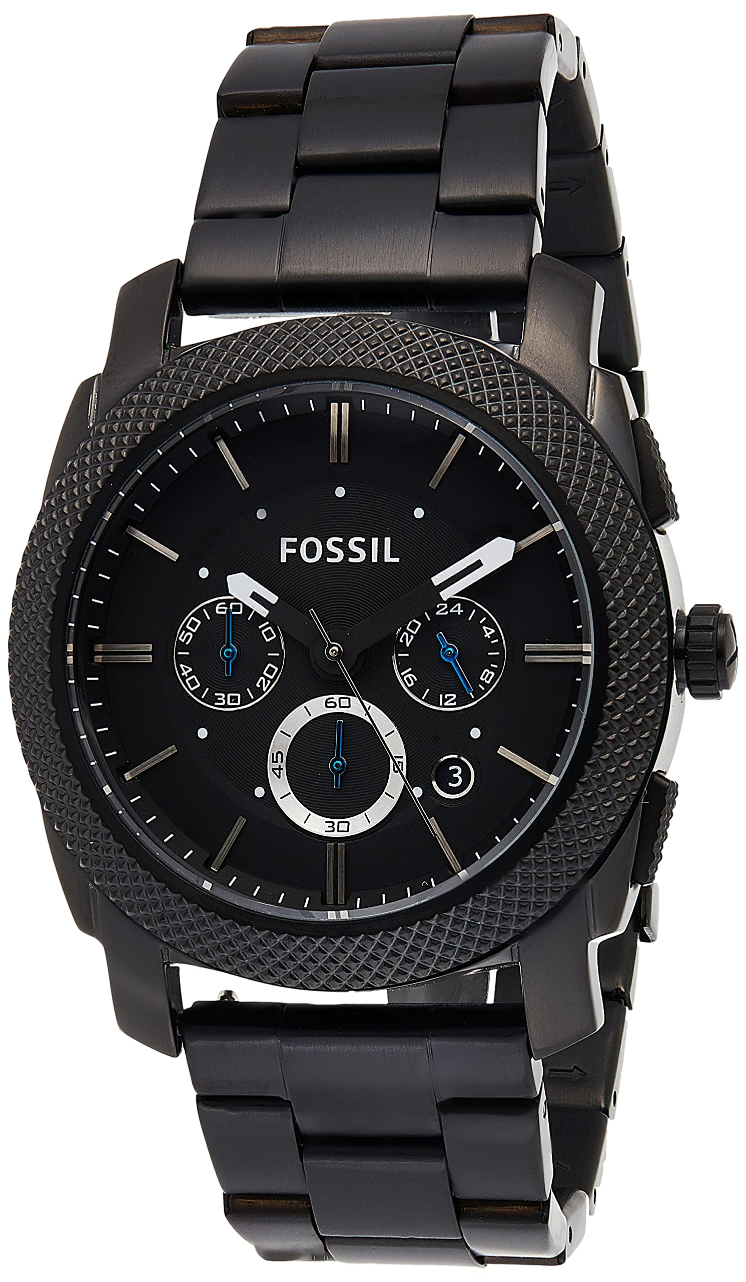 Fossil Men's Machine Mid-Size Chronograph Black Stainless Steel Watch