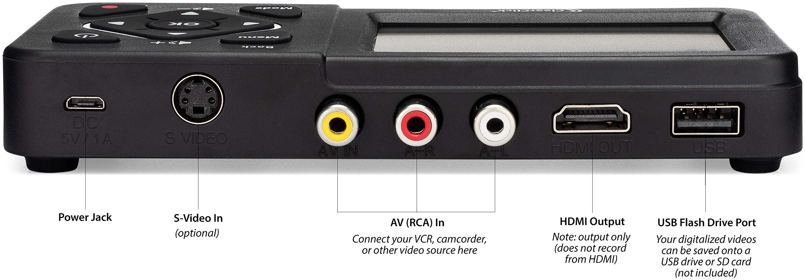 ClearClick Video to Digital Converter 2.0 (Second Generation) - Record Video from VCR's, VHS Tapes, AV, RCA, Hi8, Camcorder, DVD, Gaming Systems