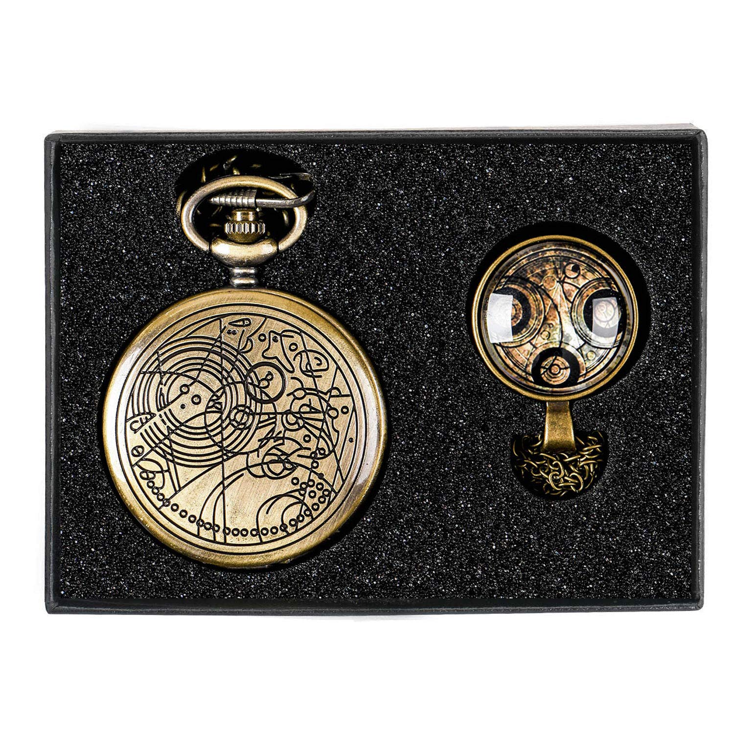 Doctor Who Pocket Watch for Cosplay Dr. Who Vintage Bronze Quartz Watch