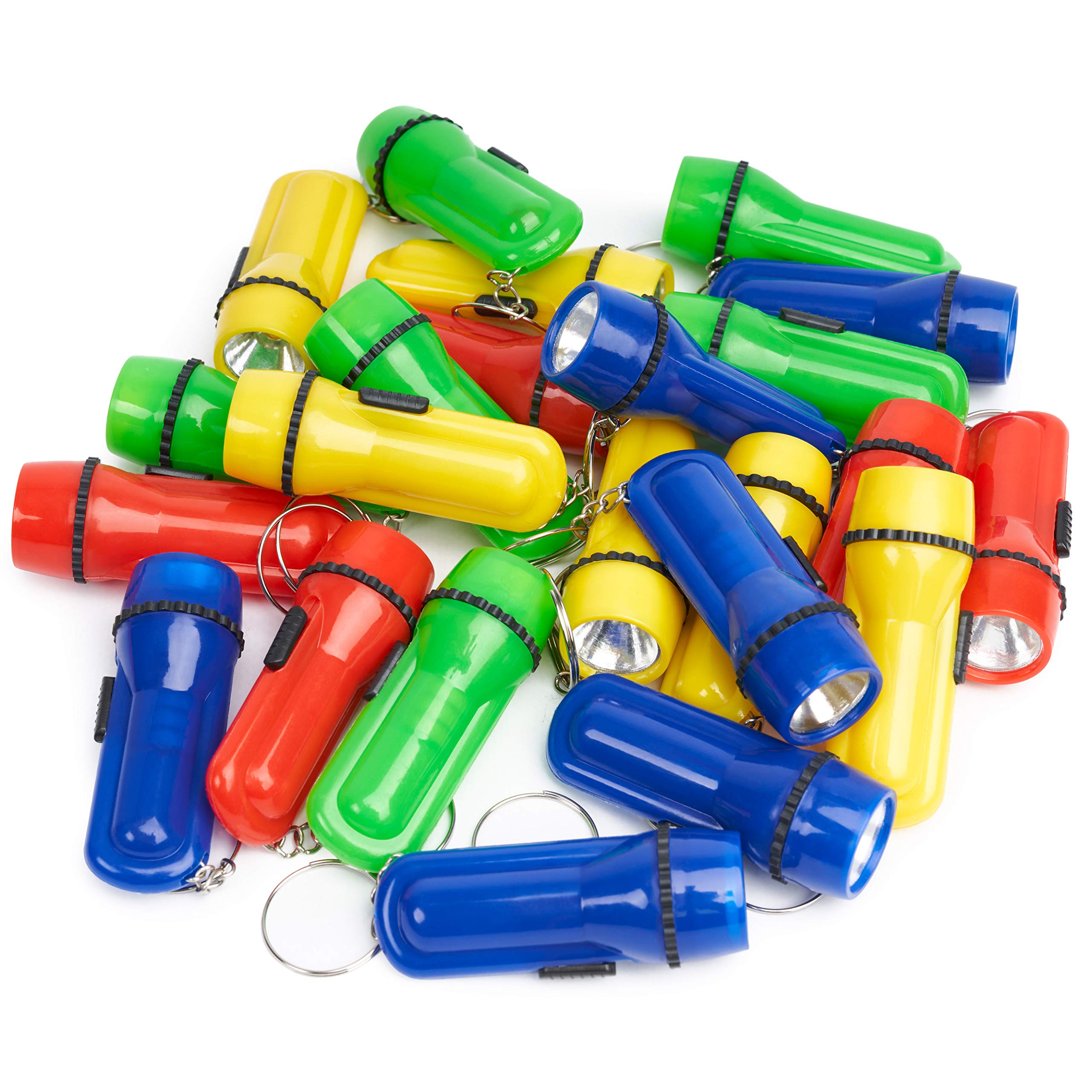THE TWIDDLERS - 24 Mini Torch / Flashlight Keychains - Assorted Colours