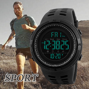 RSVOM Mens Digital Watch - 50M Waterproof Men Sports Watches Black Big Face LED Military Wrist Watch with Alarm/Countdown Timer/Dual Time/Stopwatch/12/24H Format for Man