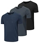 Cimic 5 Pack Running Top Men Casual Crew Neck Shirts Workout Plain Dry Fit Gym Top Moisture Wicking Active Athletic Shirts Short Sleeve Sport Tops