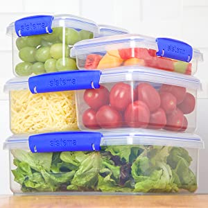 Sistema 1540ZS KLIP IT Food Storage Container with Clip, Blue, 400 ml