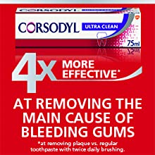 Corsodyl Ultra Clean Gum Care Toothpaste And Toothbrush Multipack, Regime Kit (3 x Ultra Clean Fluoride Toothpaste And 1 x Soft Bristles Toothbrush For Adults)