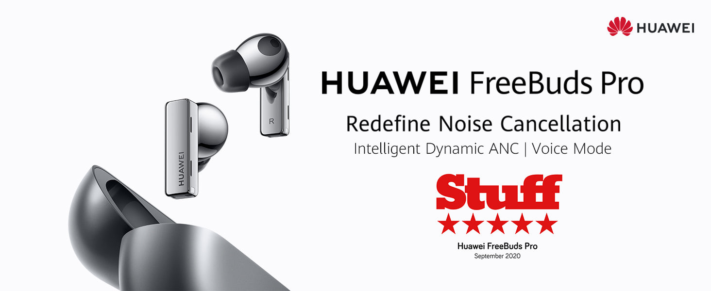 HUAWEI FreeBuds Pro, True Wireless Bluetooth Earphone with Intelligent Noise Cancellation, 3-mic System, Quick Wireless Charging, Carbon Black