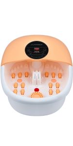 Hangsun Foot Spa Bath Massager with Heat Bubbles Massage FM660 Heater Temperature Control, Rollers, Medicine Box, Infrared for Relieve Foot Pressure