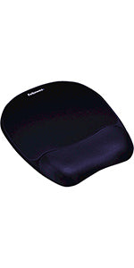 Fellowes Memory Foam Mouse Mat with Wrist Support - Ergonomic Mouse Pad for Computer Laptop - Black