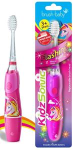 Brush-Baby KidzSonic Rocket and Unicorn Replacement Brush Heads Age 3+ (4 per Pack)