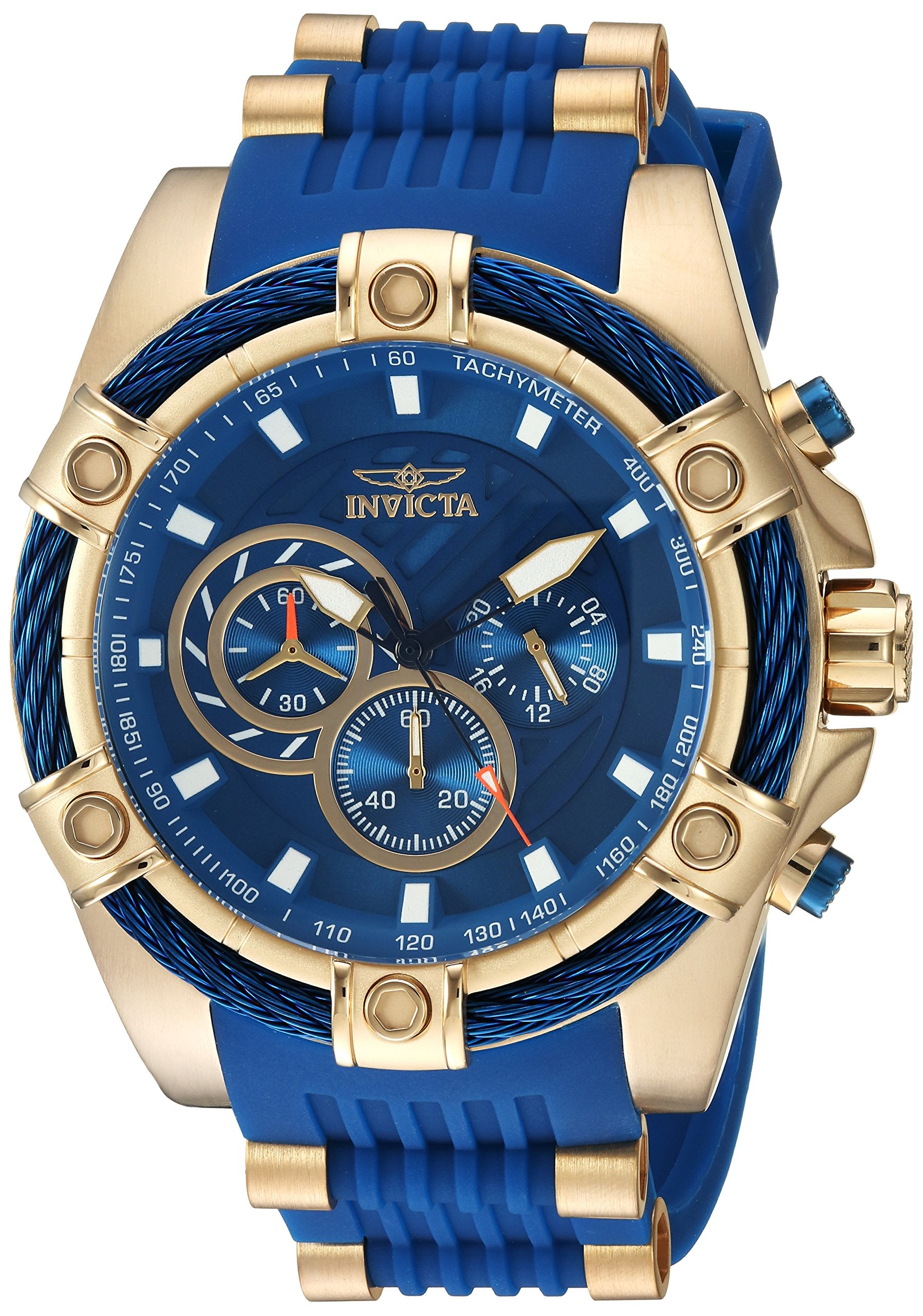 Invicta Men Analog Quartz Watch with Silicone Polyurethane Stainless Steel Strap 25527