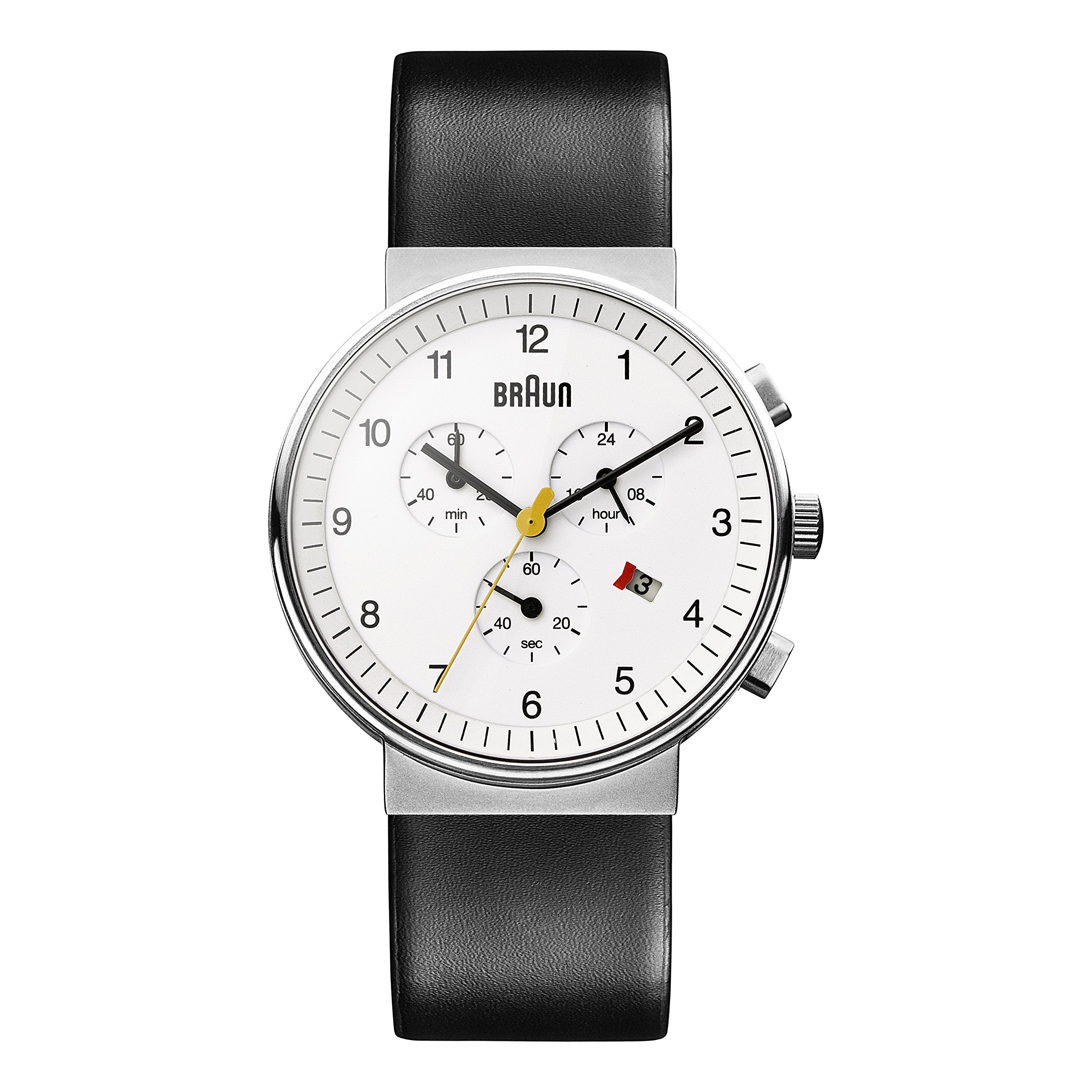 Braun Men's Quartz Watch with Chronograph Display and Leather Strap