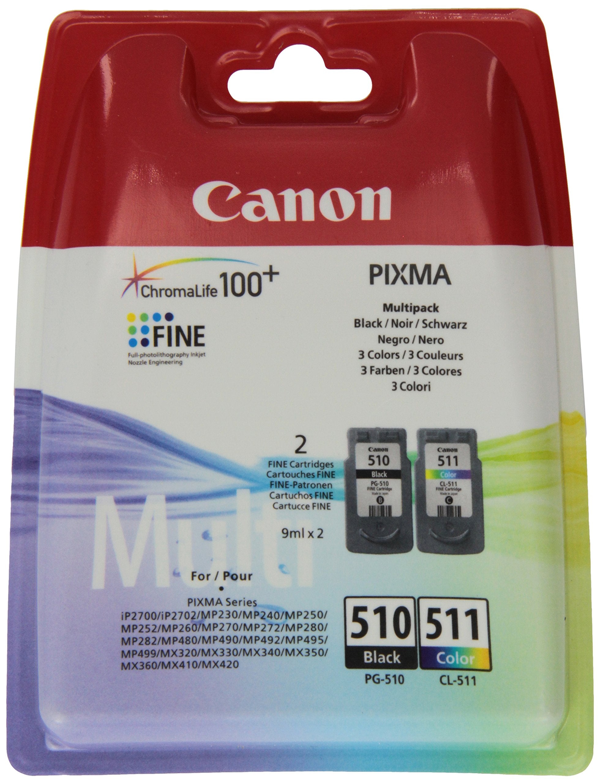 Canon Original Pixma PG-510 Black, CL-511 colour Ink Cartridges
