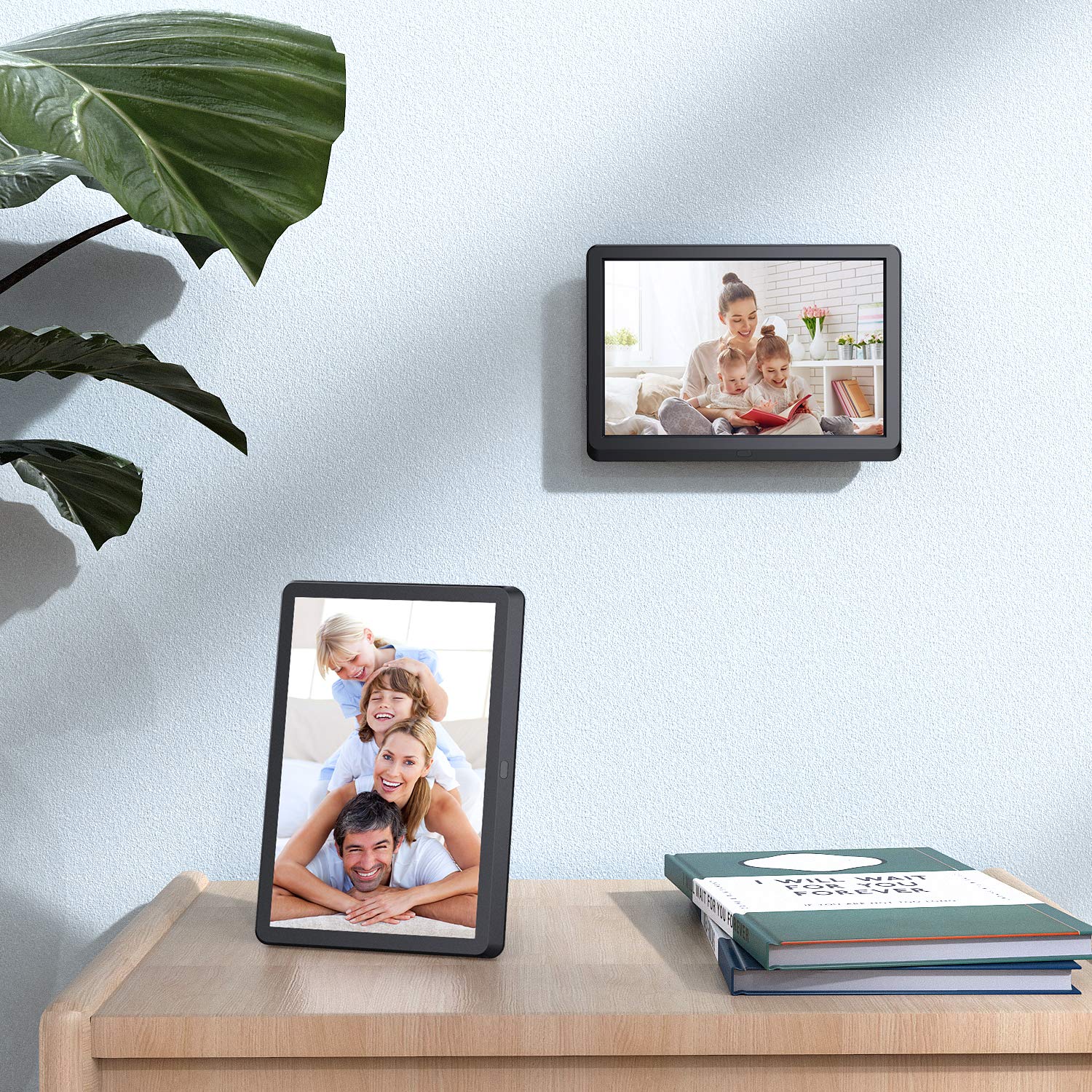 Digital Photo Frame 8 inch FHD, Fambrow Digital Picture Frame 1920x1080 Full IPS Display with Photo/Music/Video Player/Calendar/Alarm, Brightness Adjustable Electronic Photo Frame with Remote Control
