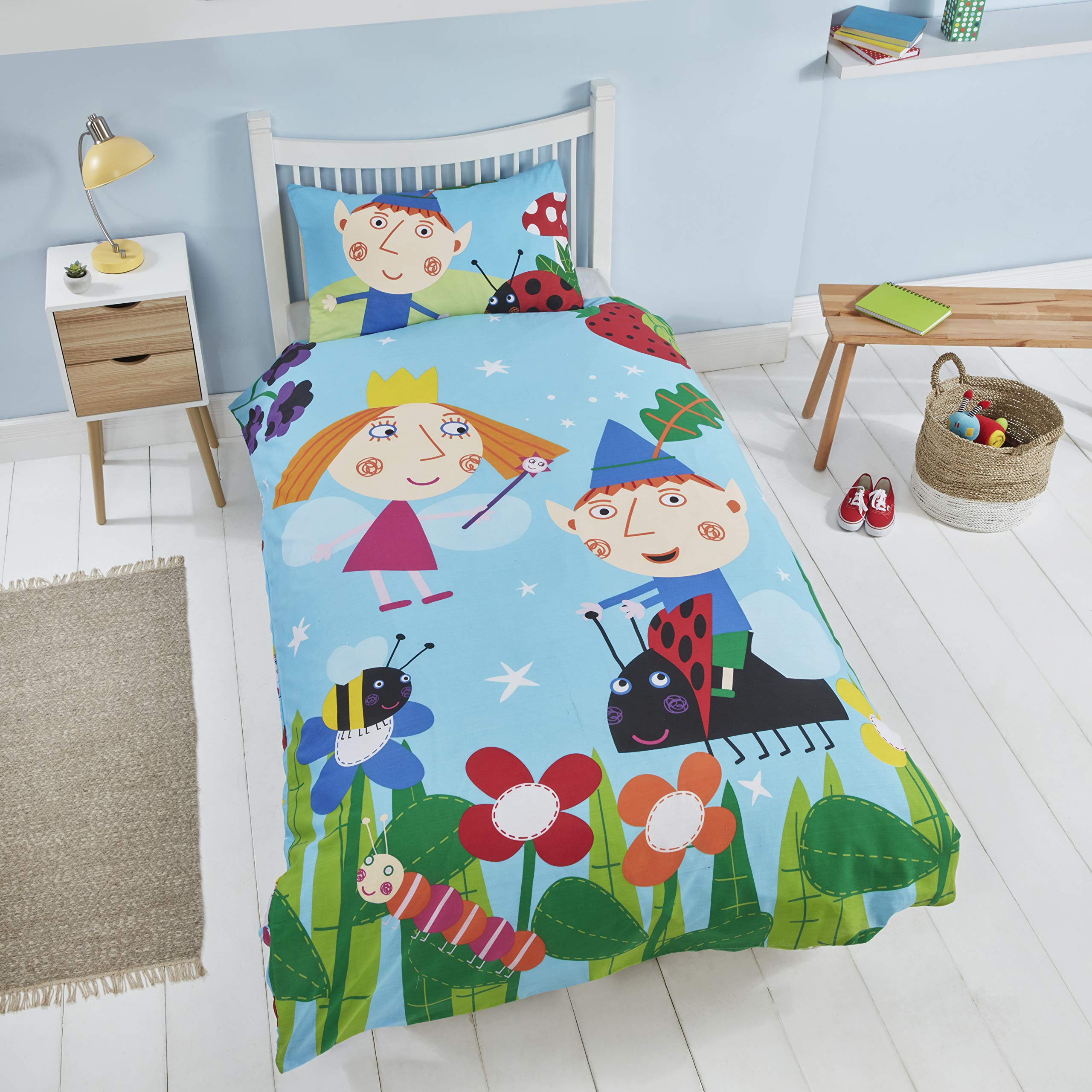 Coco Moon Ben and Holly Reversible Single Bed Duvet Cover and Pillow Set for Kids