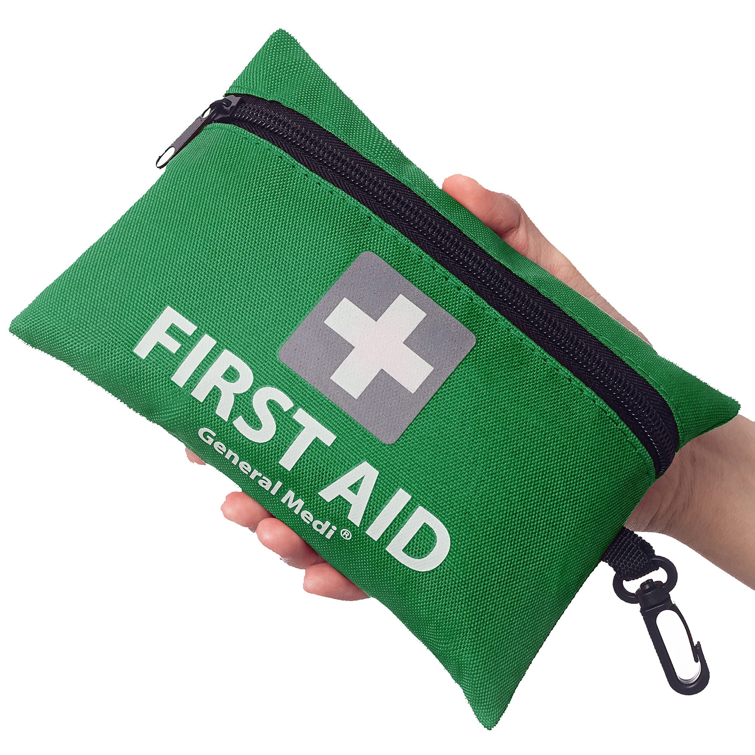 Mini First Aid Kit, 92 Pieces Small First Aid Kit - Includes Emergency Foil Blanket, Scissors for Travel, Home, Office, Vehicle, Camping, Workplace & Outdoor (Green)