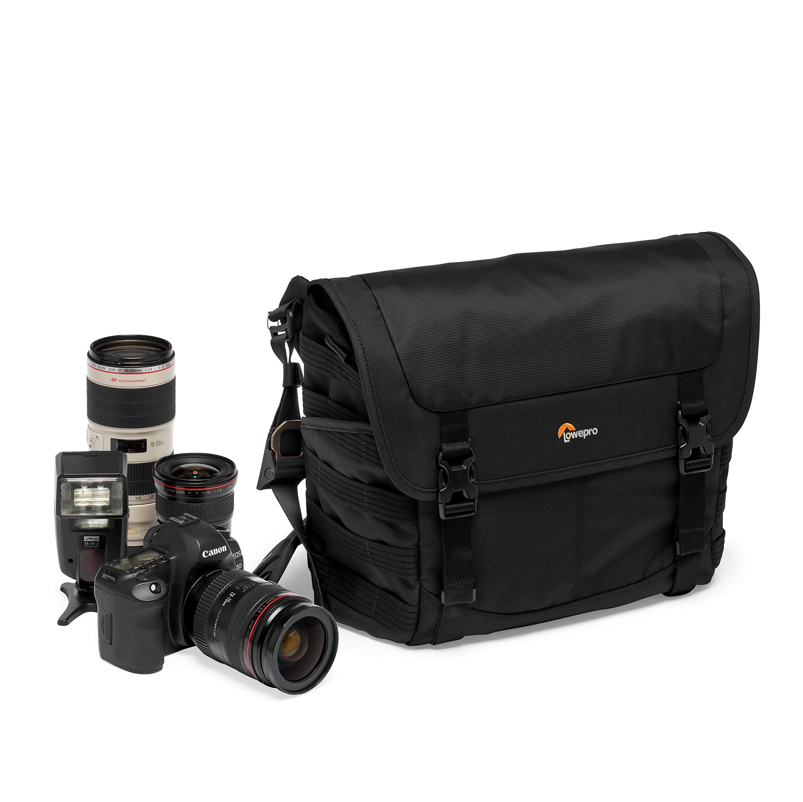 Lowepro ProTactic MG 160 AW II Mirrorless and DSLR messenger - with QuickShelf divider system - camera gear to personal belongings - for Mirrorless Like Sony Apha9 - LP37266-PWW