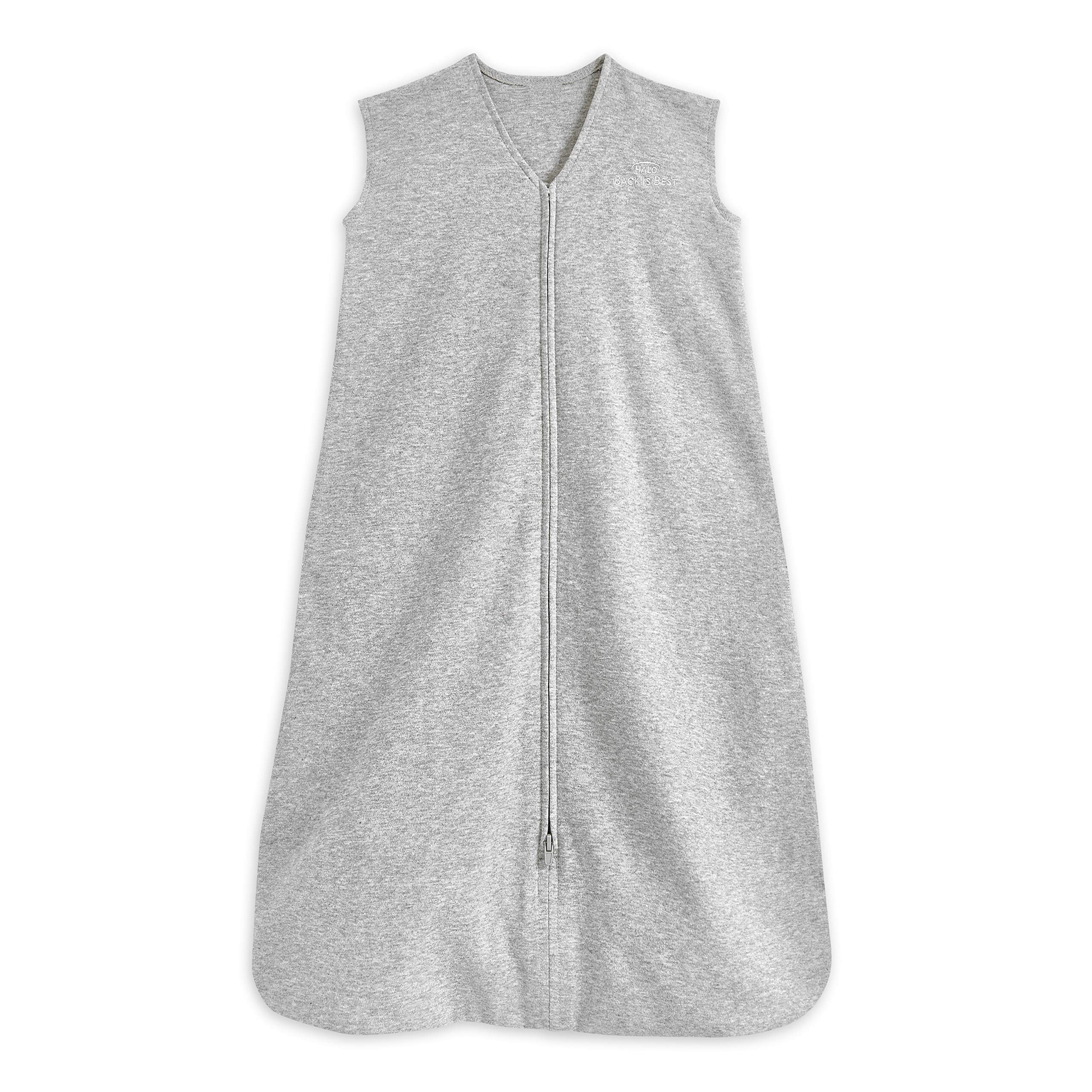 HALO® Sleep SleepSack® Sleeping Bag, 0.5 TOG 100% Cotton Heather Grey Sleeping Bag, Newborn Baby Sleeping Bag, Unisex for Boys and Girls, 6-18 months
