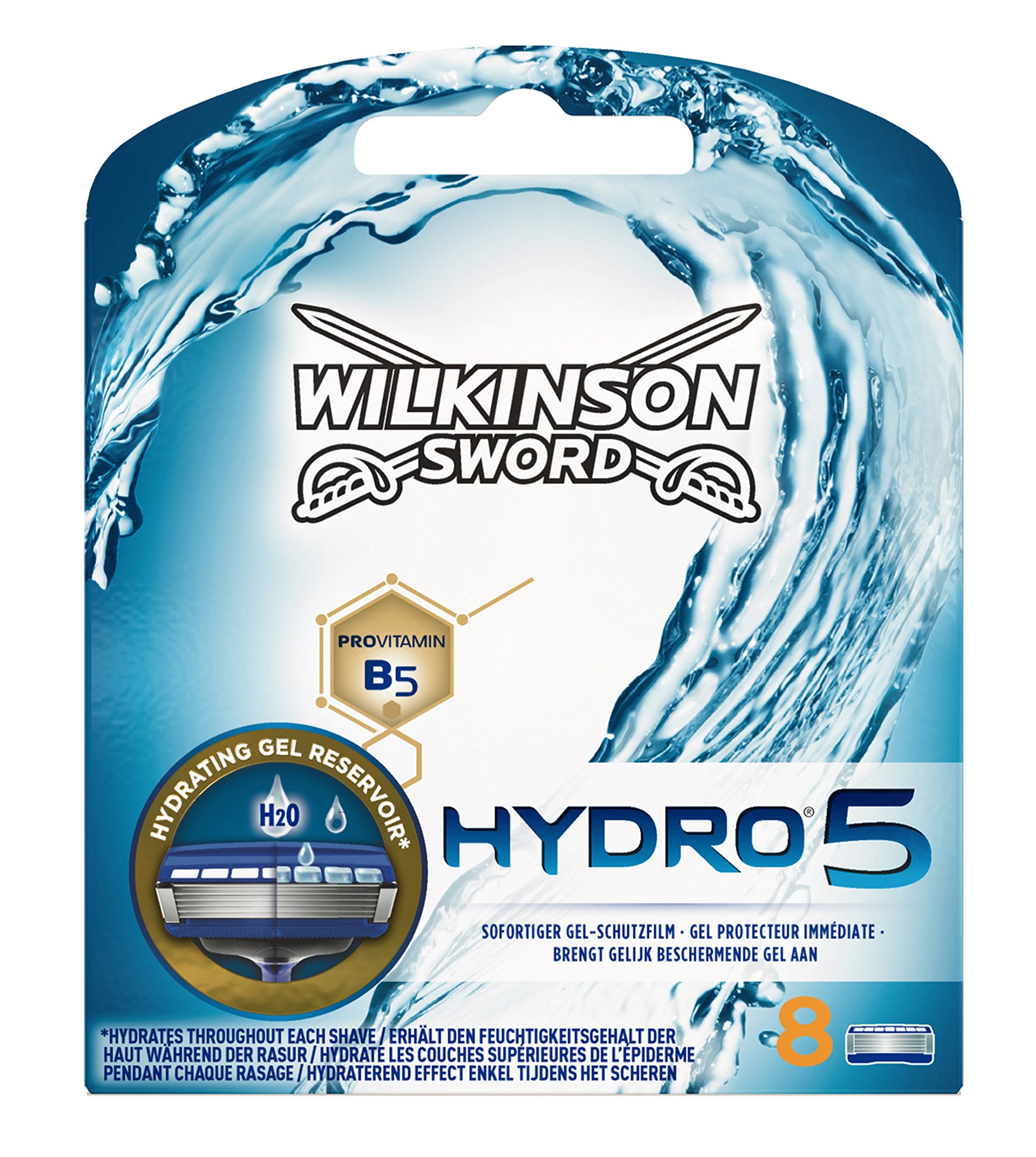 Wilkinson Sword 70010230 Hydro 5 Razor Blades for Men, Pack of 8