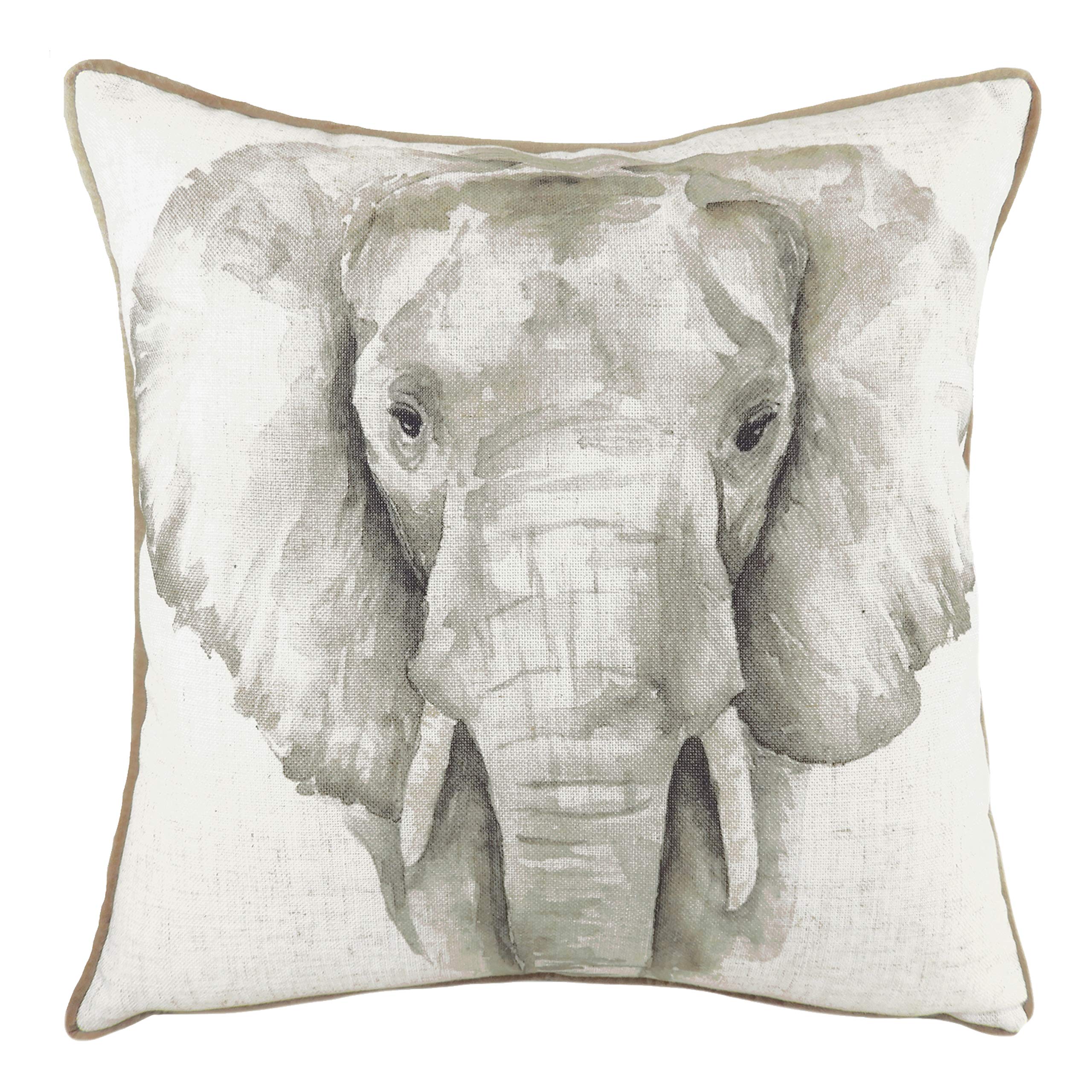 Evans Lichfield Safari Elephant Cushion Cover, White, 43 x 43 cm