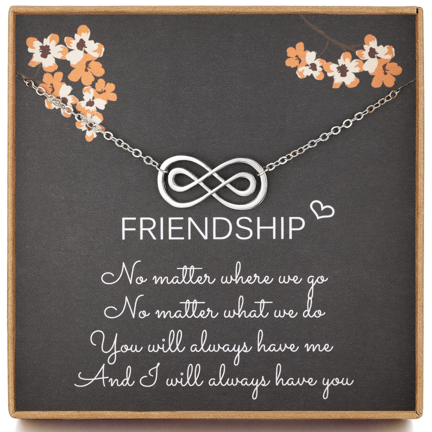 Friendship Gifts for Women, Sterling Silver Double Infinity Necklace, Bff Necklace for Girls, Best Friend Birthday Gifts, Necklaces for Bestie