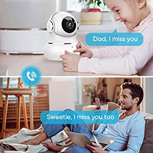 WiFi Camera Indoor, [2022 NEW] 1080P Pet Dog Camera, DJHH Home Security Camera Baby Camera with Night Vision, 2-Way Audio, Motion Detection, Cloud Service & Micro SD Storage