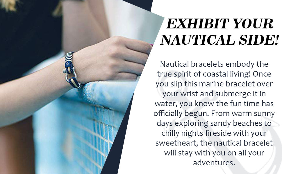 Constantin Nautics Handmade Nautical Bracelets of Nautical Sailing Rope- Large Variety with Stainless Steel Screw Barrel Clasps - Gift Idea for Men & Women