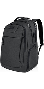 KROSER Laptop Backpack 15.6 Inch School Computer Rucksack Water Repellent Wide Open College Travel Business Work Bag with USB Port for Men/Women-Black
